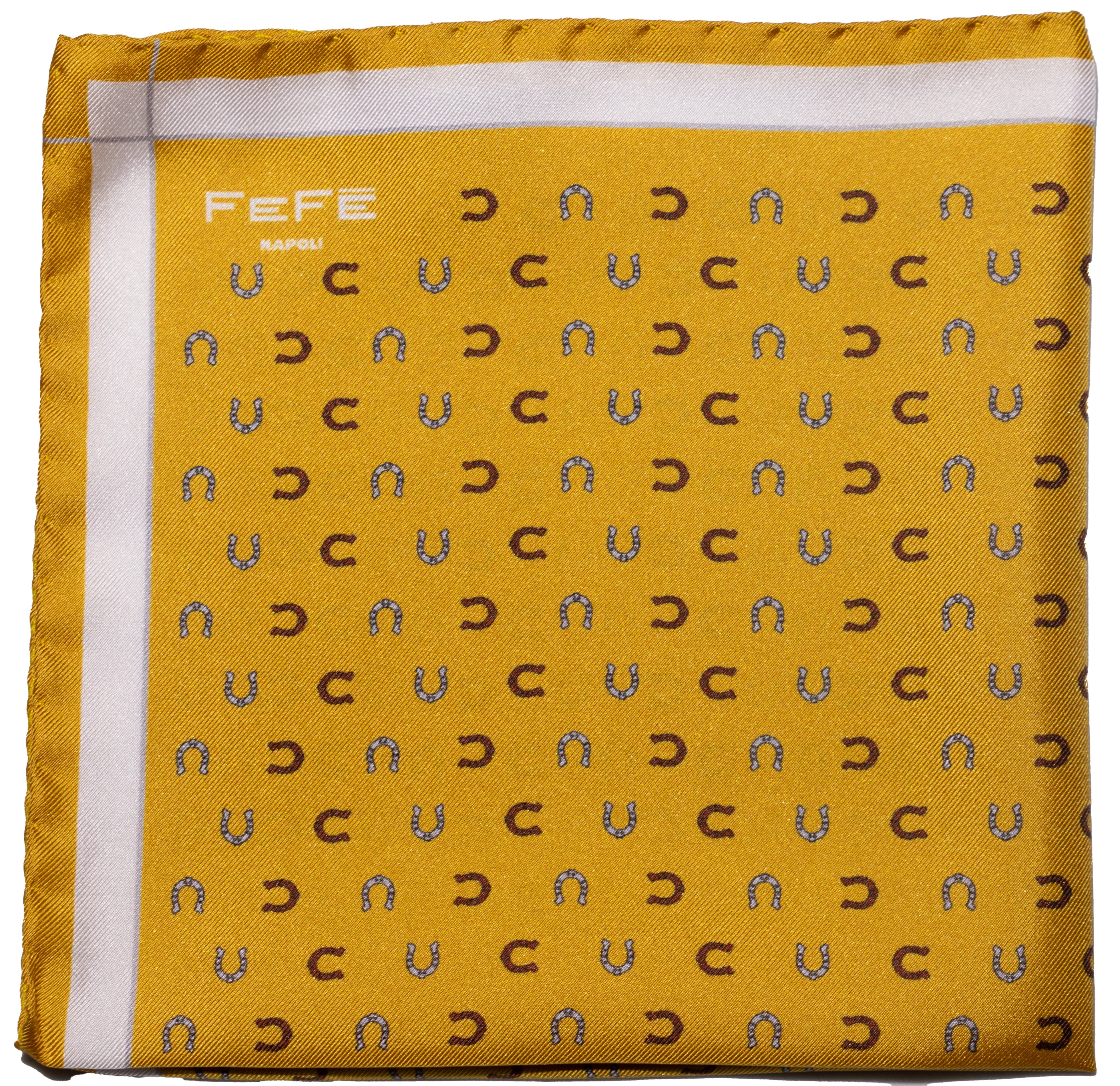 Pocket square seta ferro di cavallo gold Fefè
