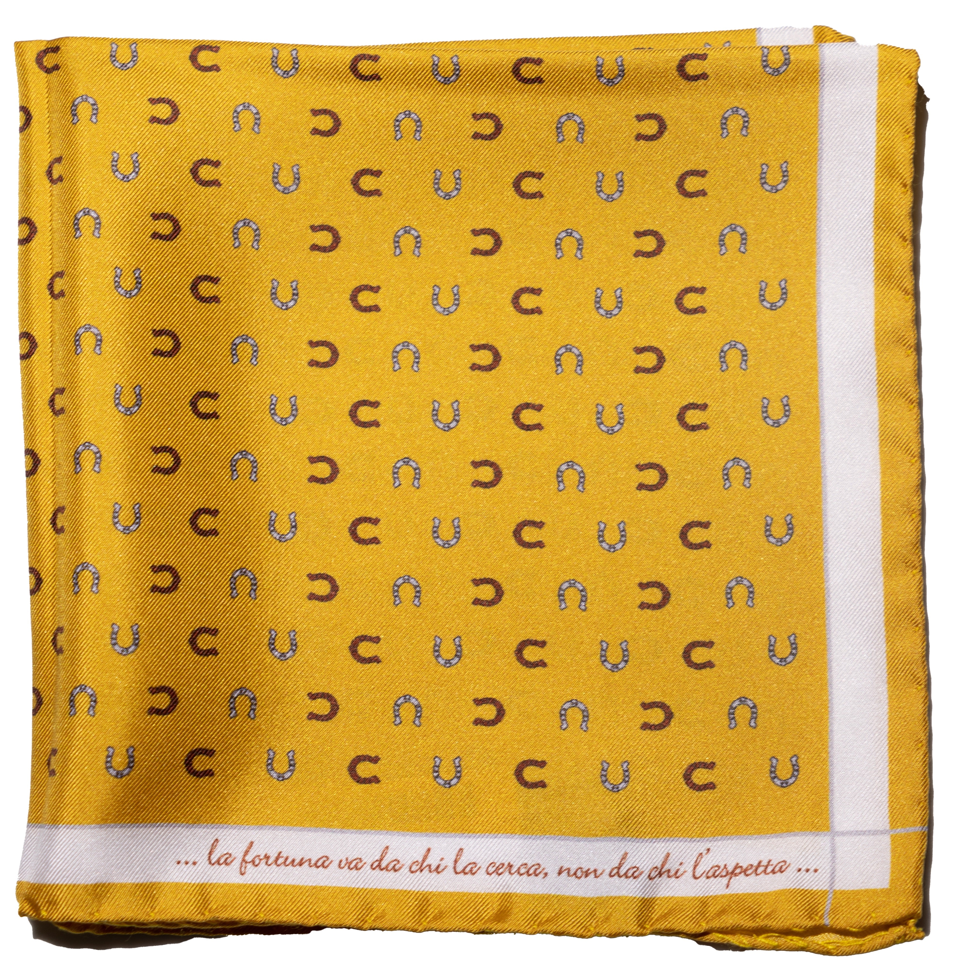 Pocket square seta ferro di cavallo gold Fefè