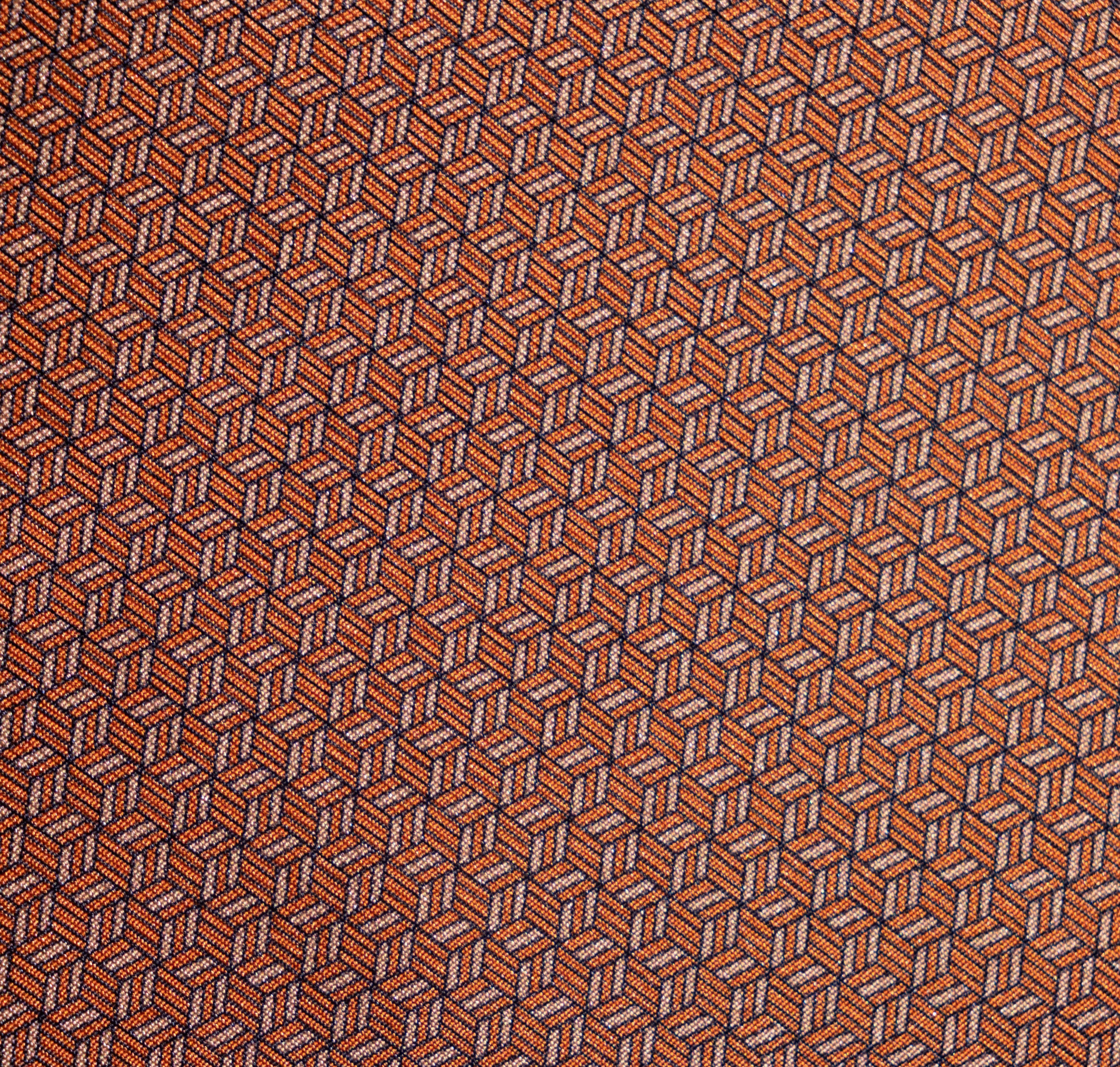 Pocket square seta micro fantasia arancione Fefè