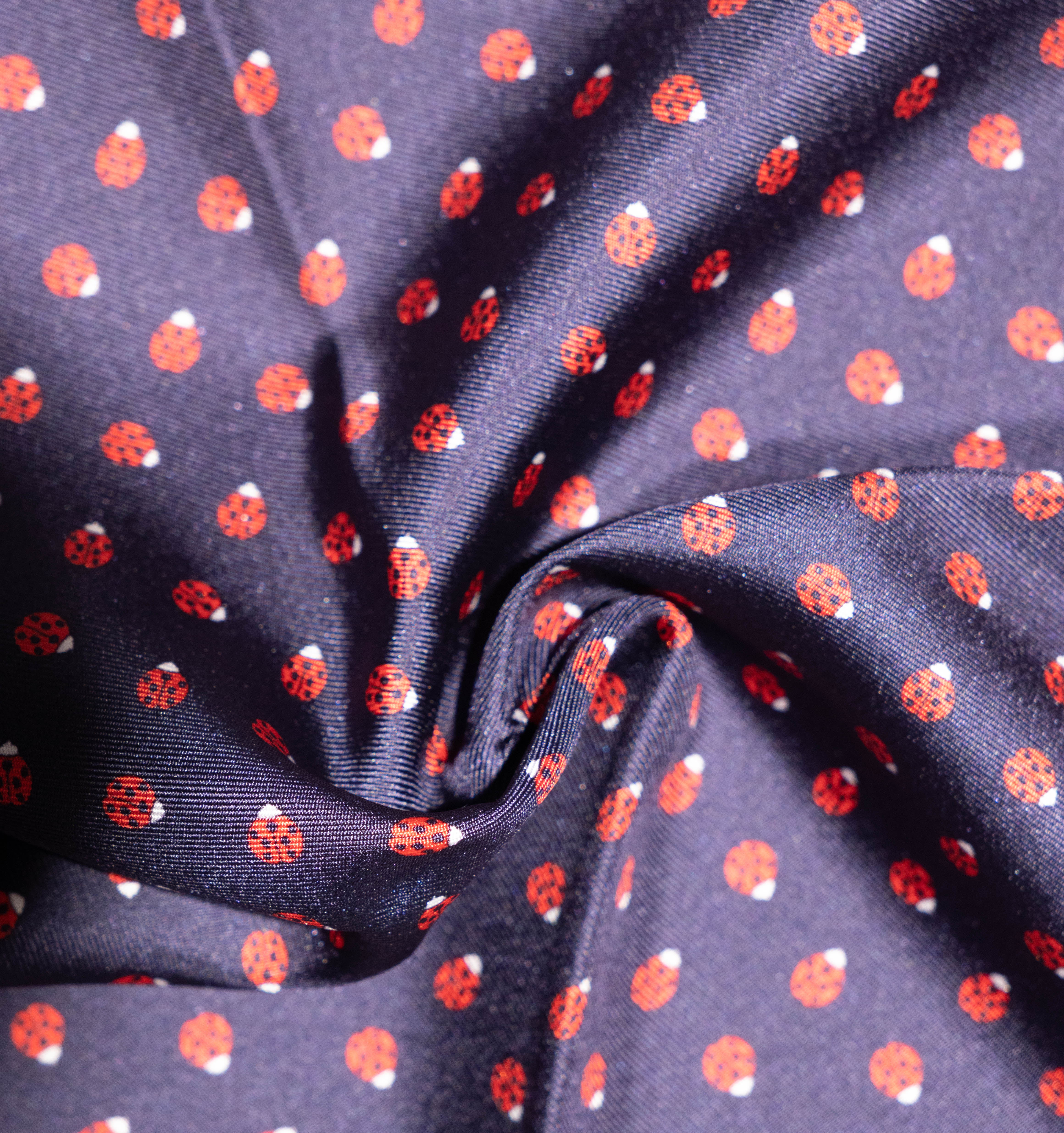 Pocket square seta coccinella navy Fefè