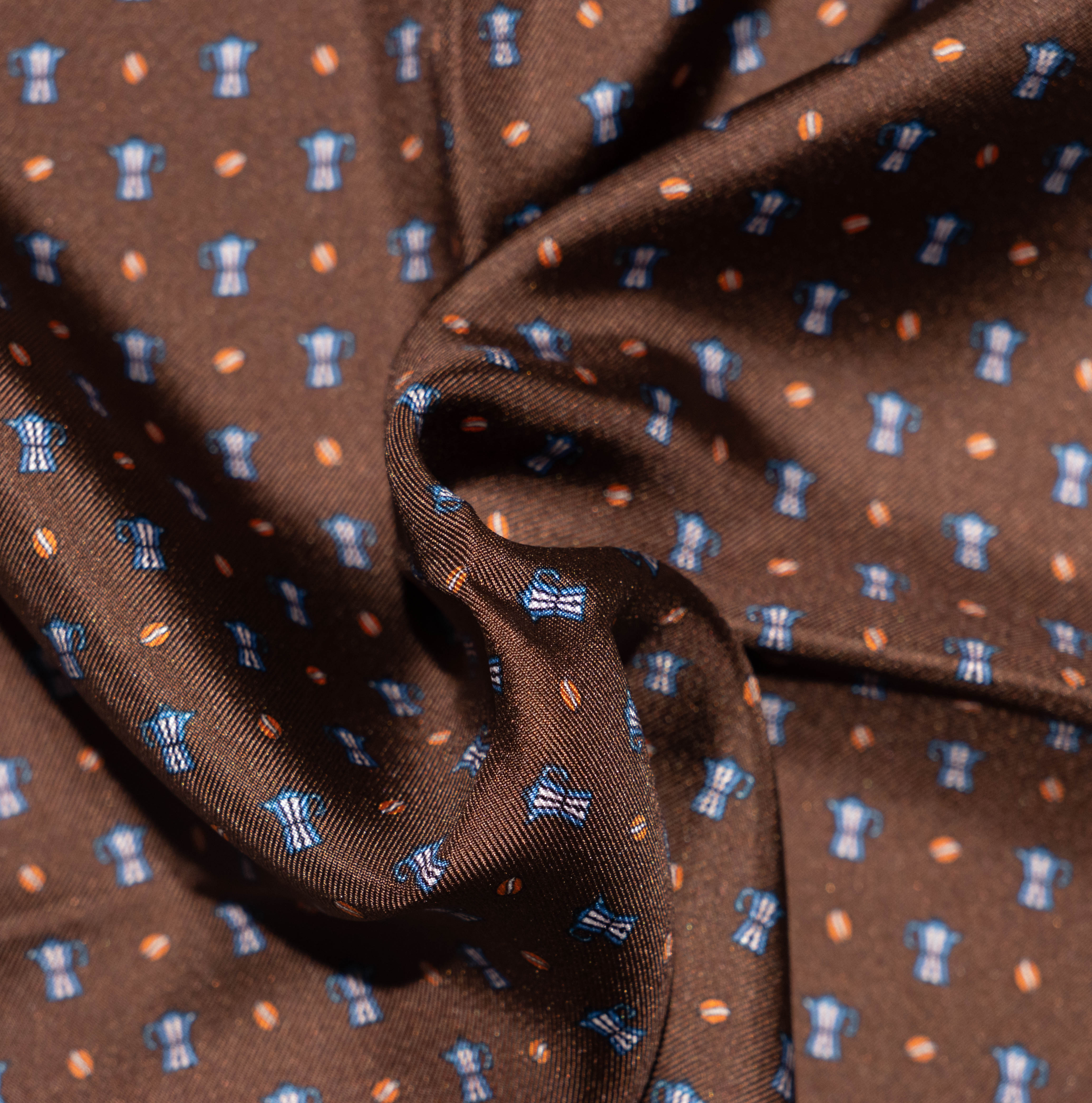 Pocket square seta moka marrone Fefè