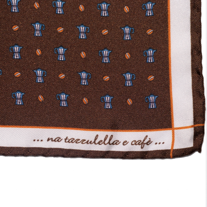 Pocket square seta moka marrone Fefè