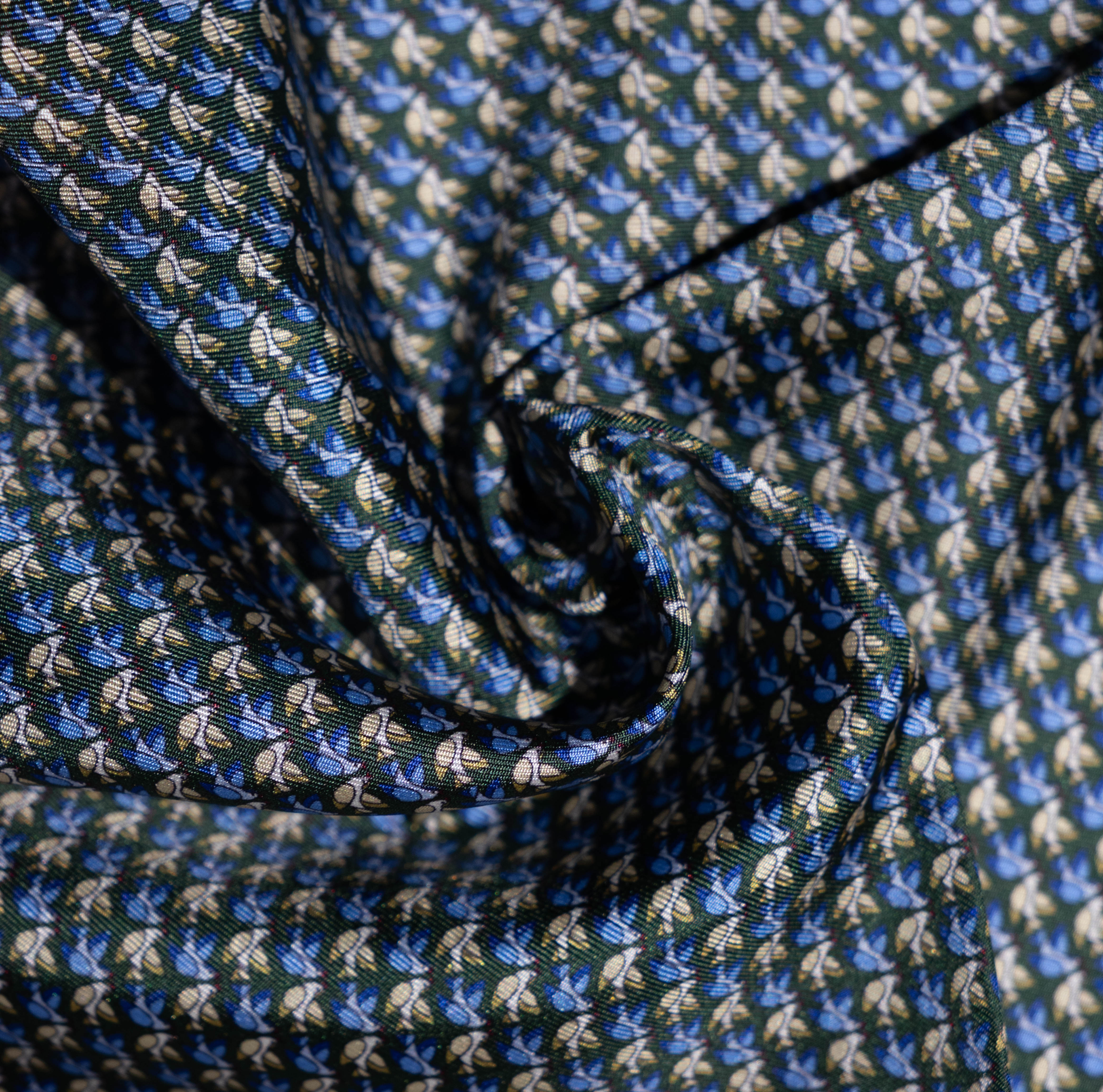 Pocket square uccellini verde Fefè