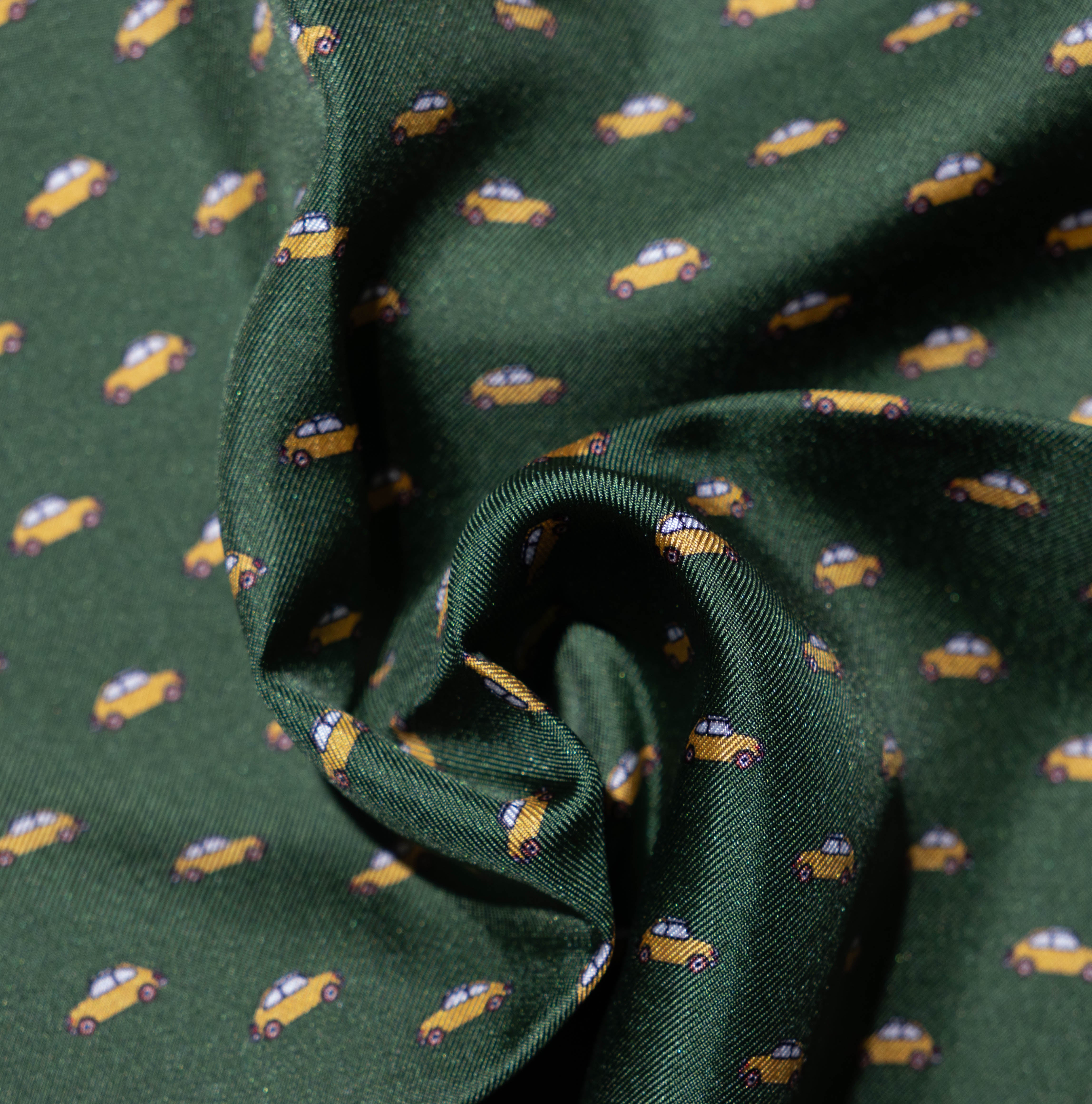 Pocket square seta macchinina verde Fefè