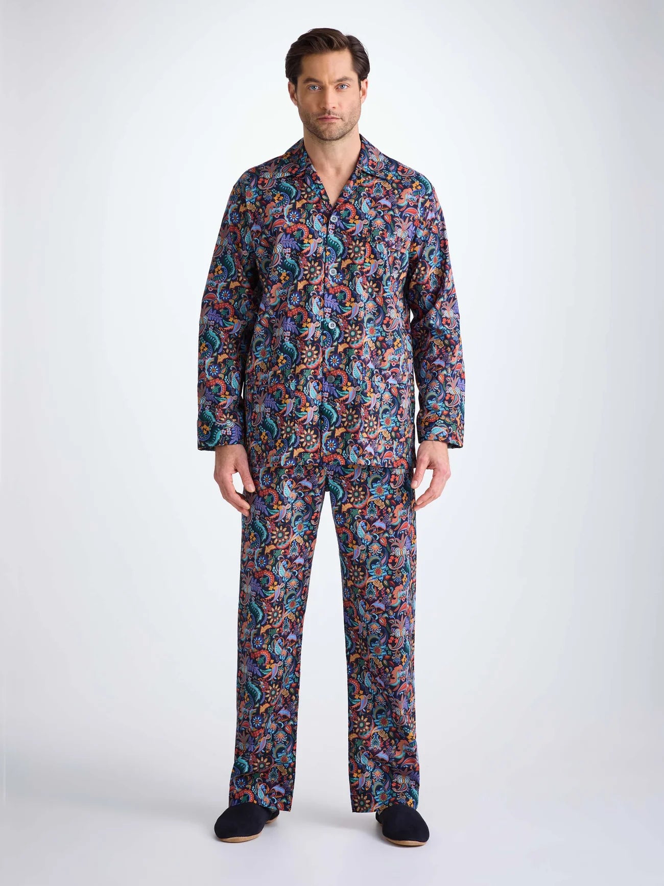 Pigiama lungo cotone batista Jungle paisley Derek Rose