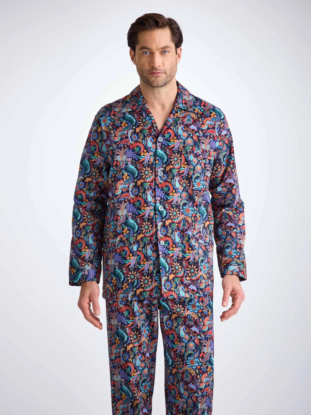Pigiama lungo cotone batista Jungle paisley Derek Rose