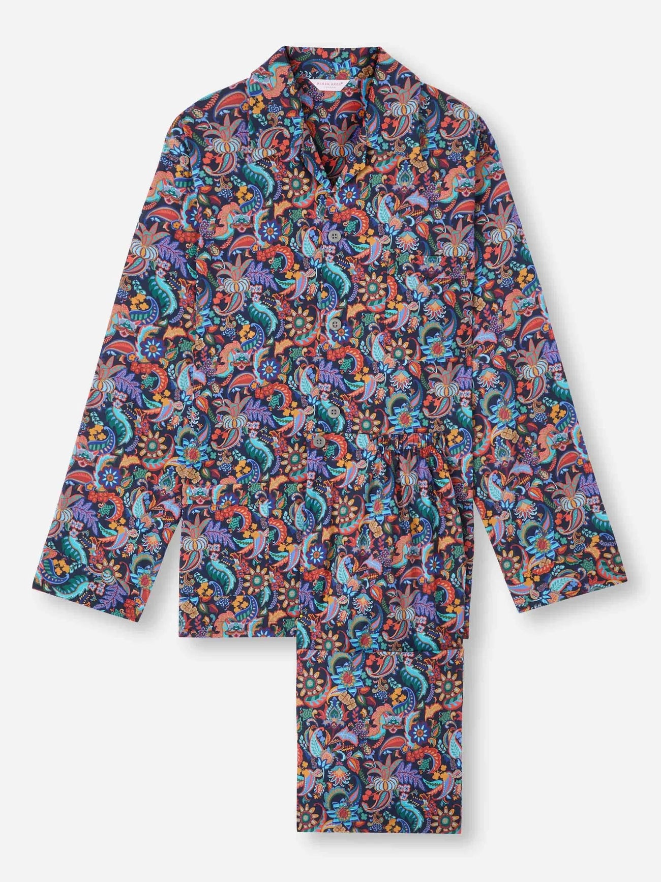 Pigiama lungo cotone batista Jungle paisley Derek Rose