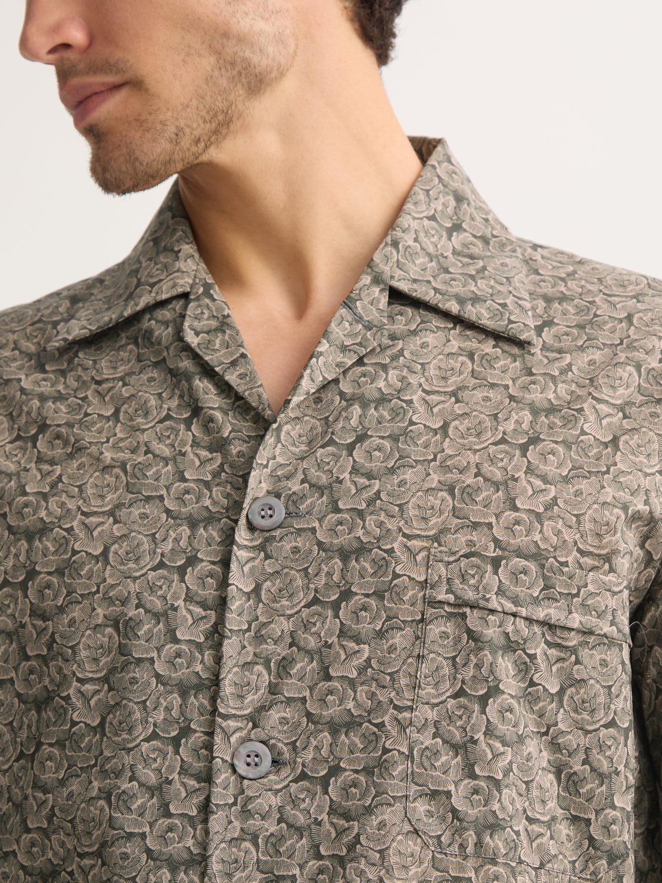 Pigiama lungo cotone batista camo green rose Derek Rose