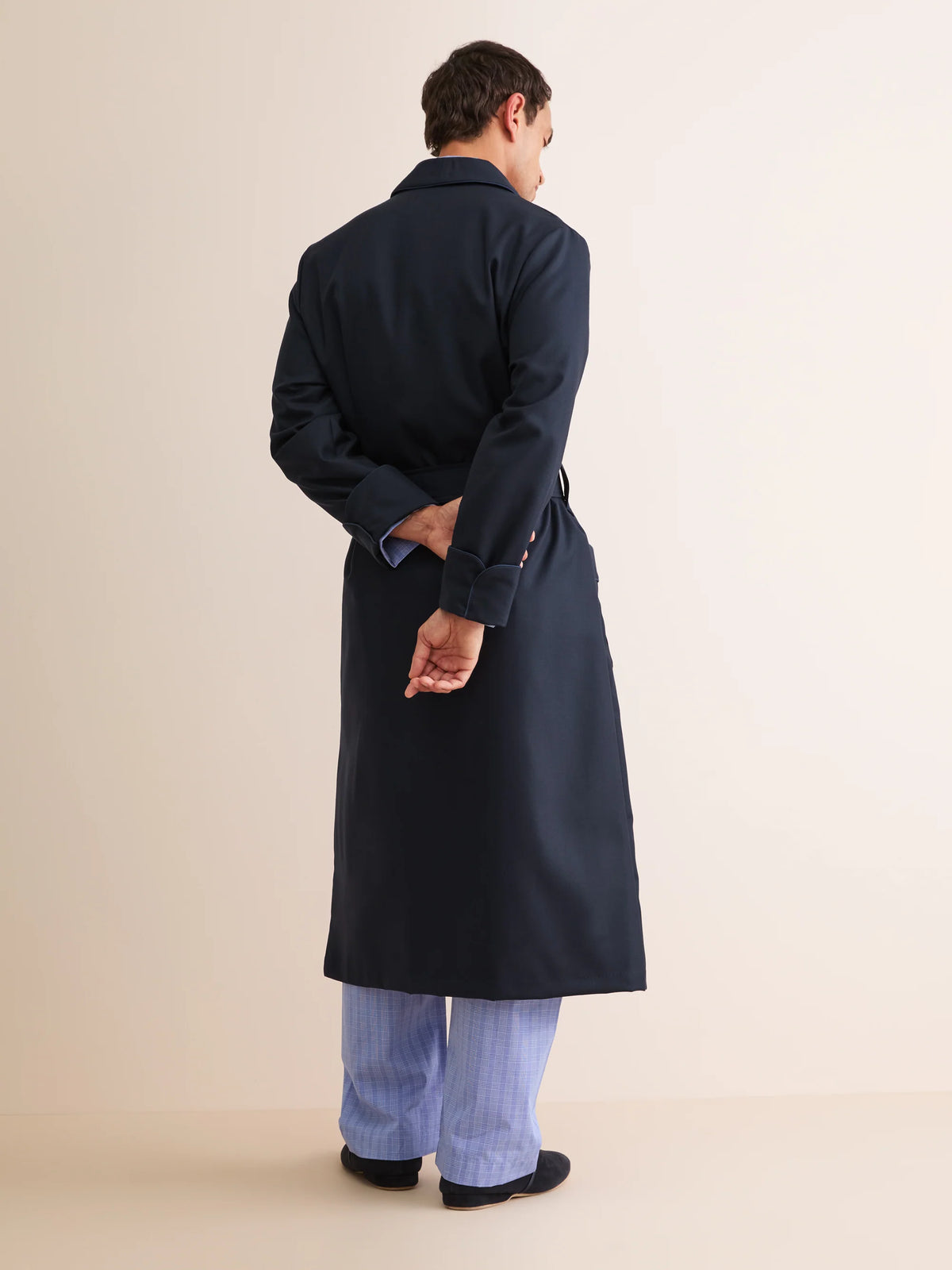 Vestaglia Westminster lana merino Navy blue Derek Rose