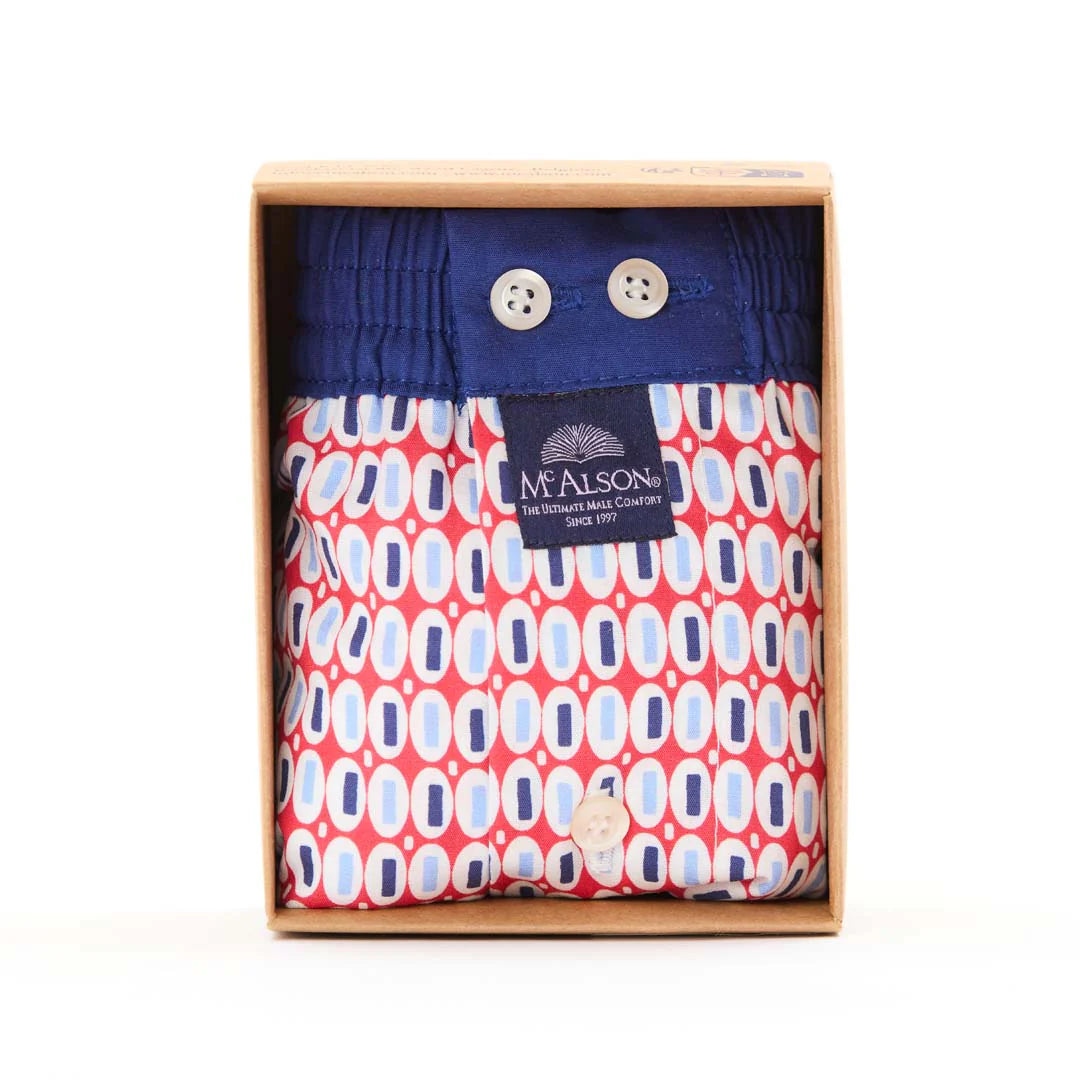 Boxer fantasia ovali blu rosso McAlson