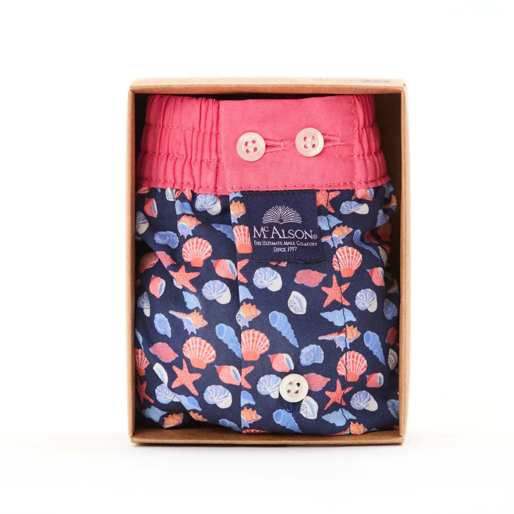 Boxer fantasia conchiglie navy pink McAlson