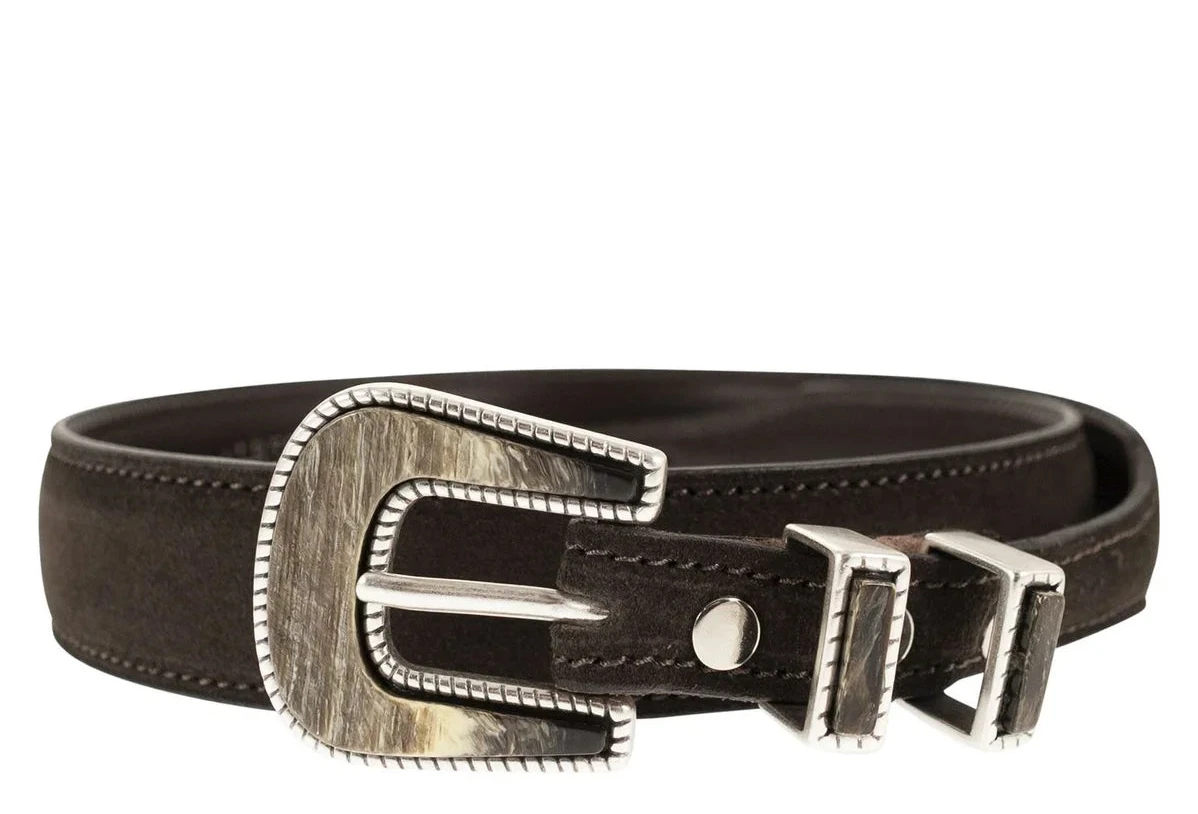 Cintura western camoscio moro Monsieur