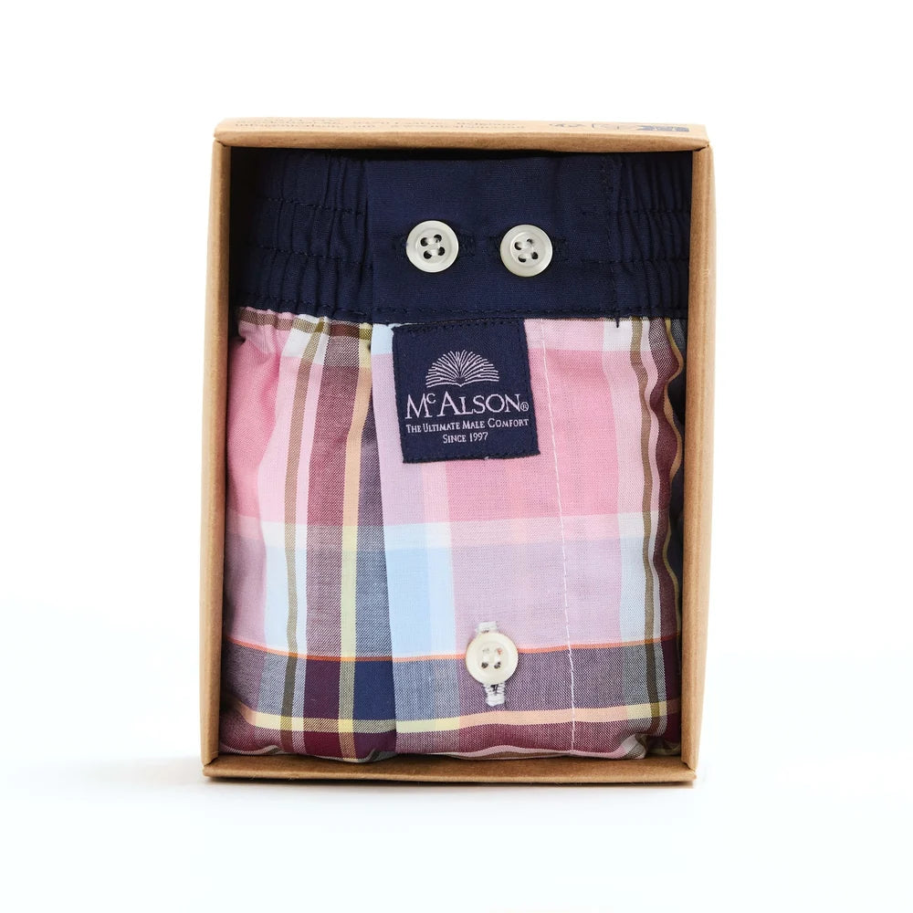 Boxer madras rosa blu McAlson