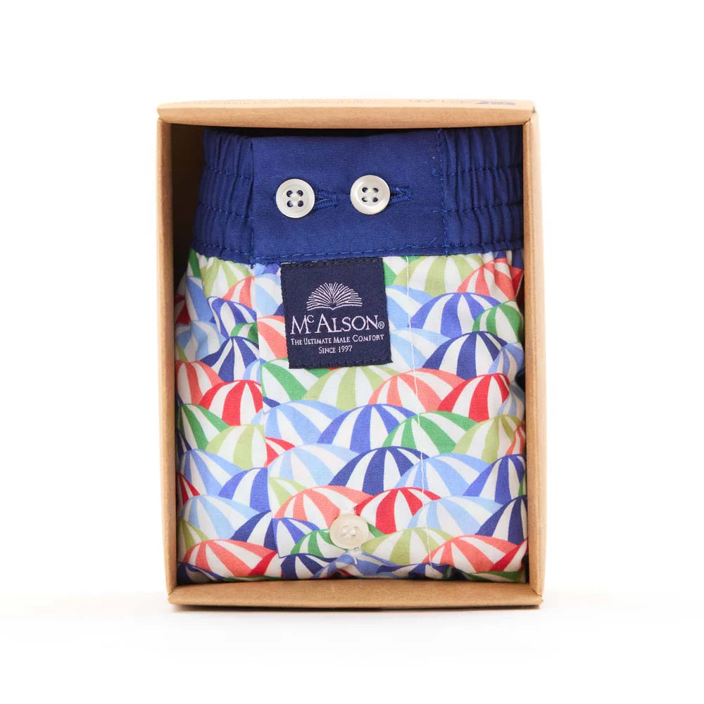 Boxer fantasia ombrelloni rosa light blue verde McAlson