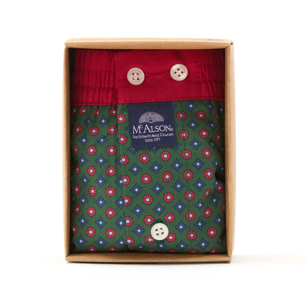 Boxer fantasia cravatta verde rosso McAlson