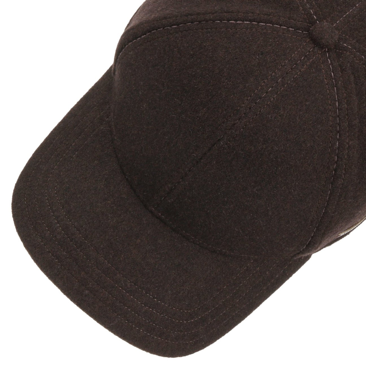 Cappellino baseball con paraorecchie lana cashmere marrone scuro Stetson