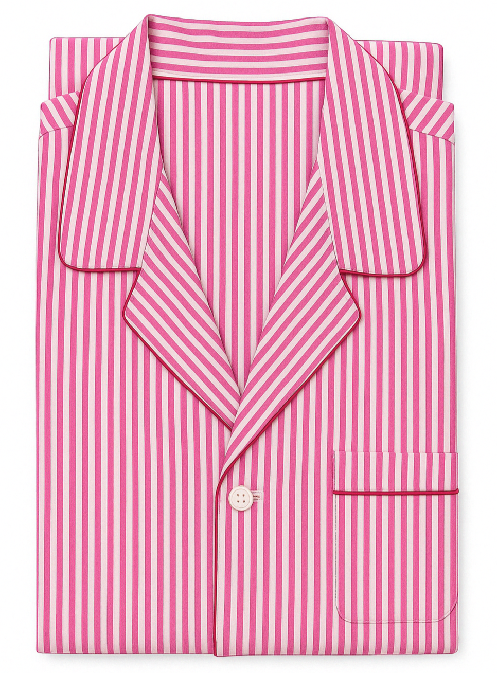 Pigiama lungo cotone rigato rosa bianco Monsieur
