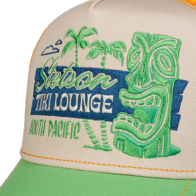 Cappellino Trucker Tiki Lounge verde arancione Stetson