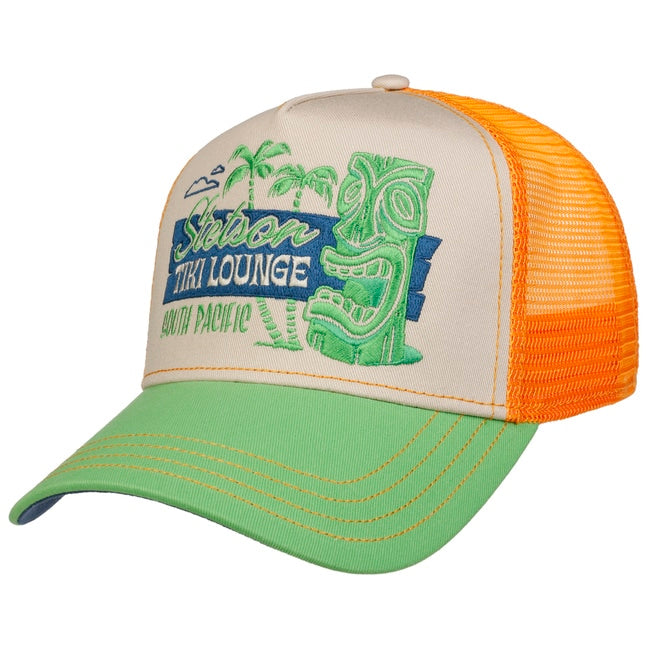 Cappellino Trucker Tiki Lounge verde arancione Stetson