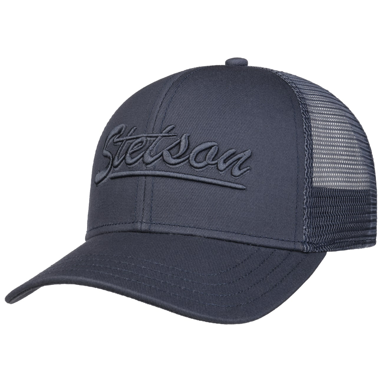 Cappellino Trucker monocromo blu Stetson