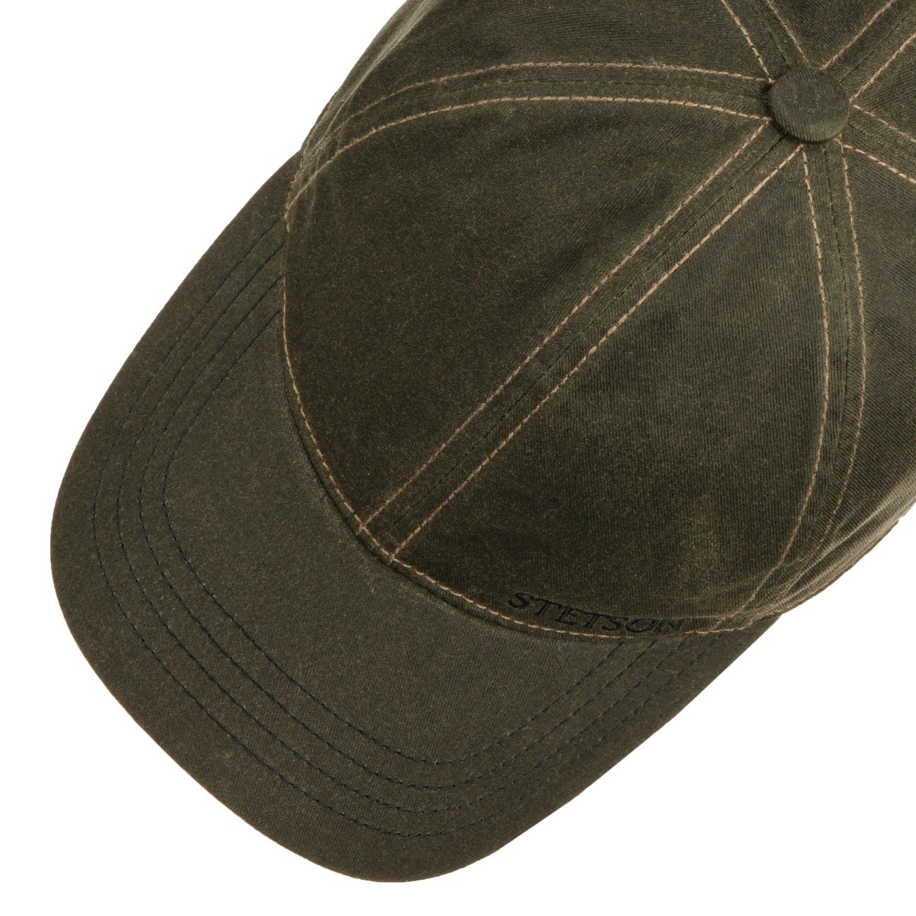 Cappellino Yankton cotone waxed verde oliva Stetson