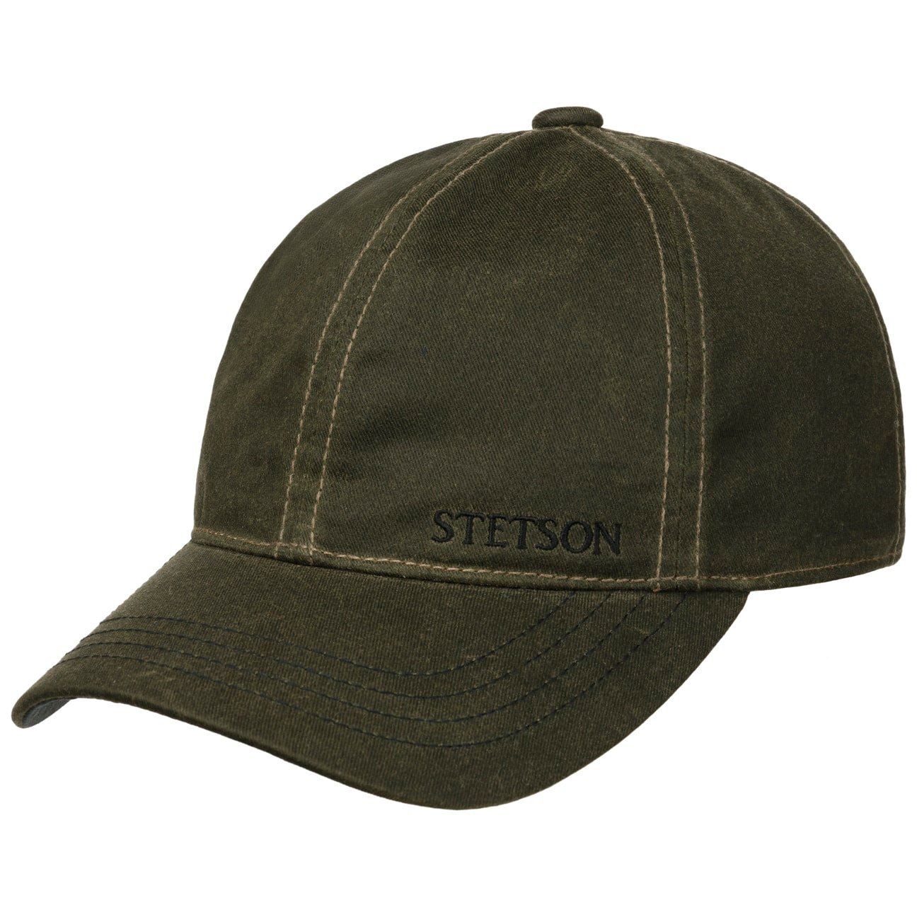 Cappellino Yankton cotone waxed verde oliva Stetson