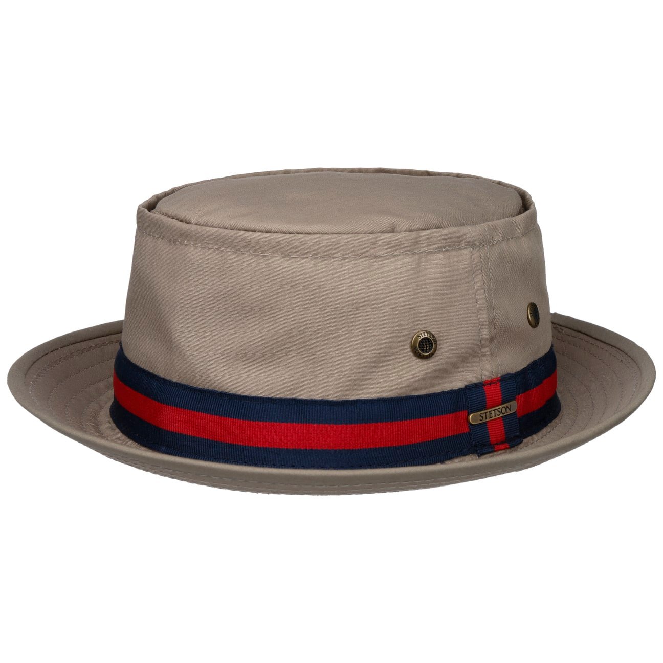 Pork Pie beige cotone regimental Stetson