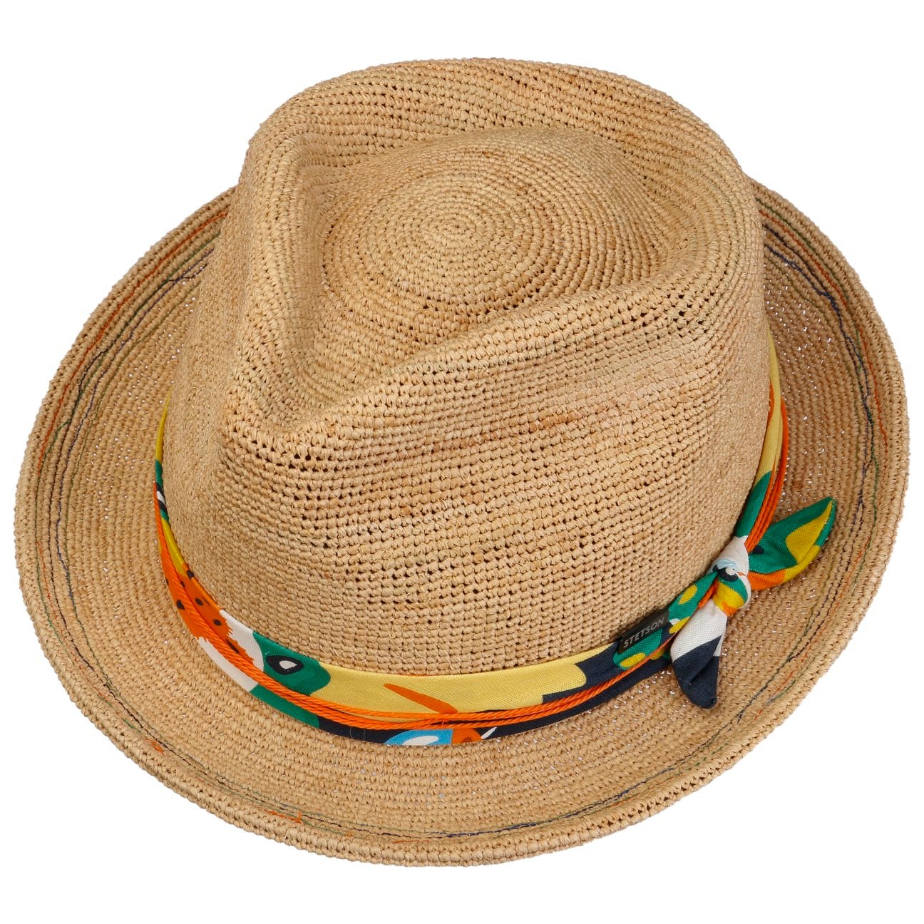 Cappello rafia crochet Festival player Stetson