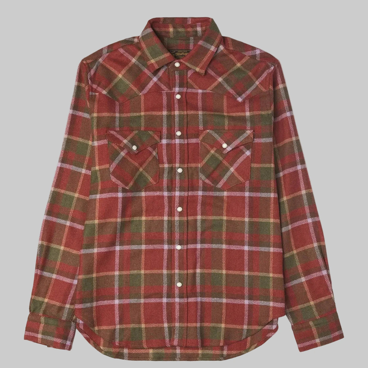 Camicia western tartan wool rust Chesapeake's