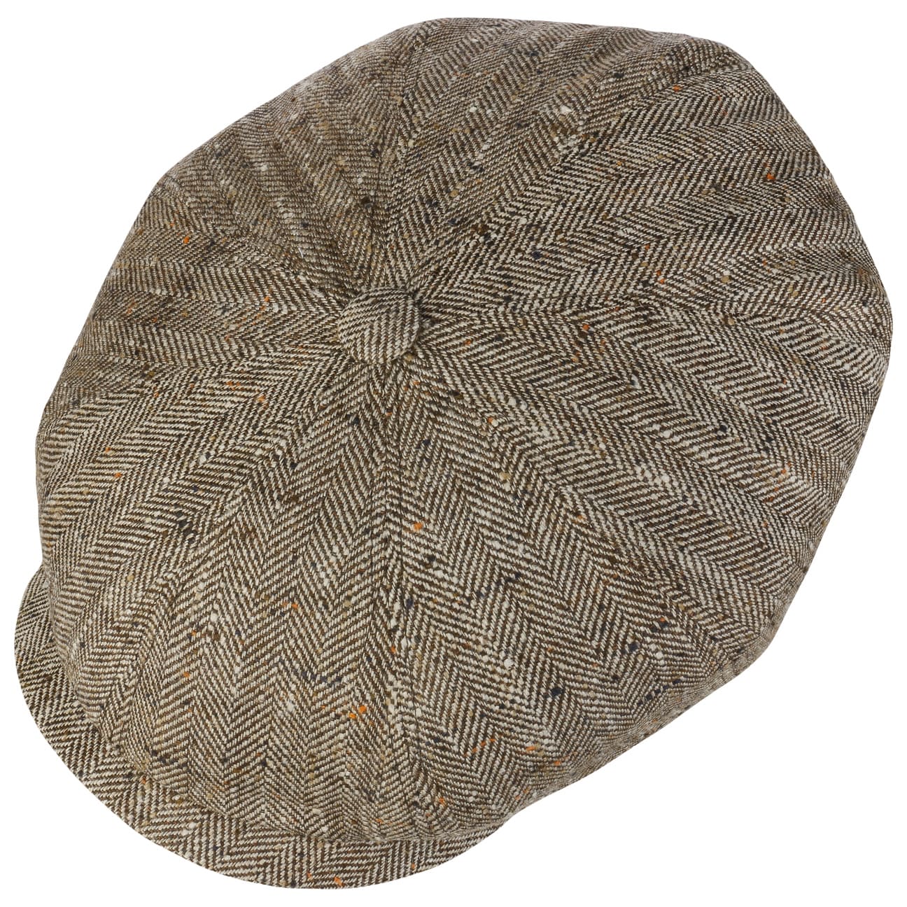 Coppola Hatteras tweed herringbone seta e lino marrone Stetson