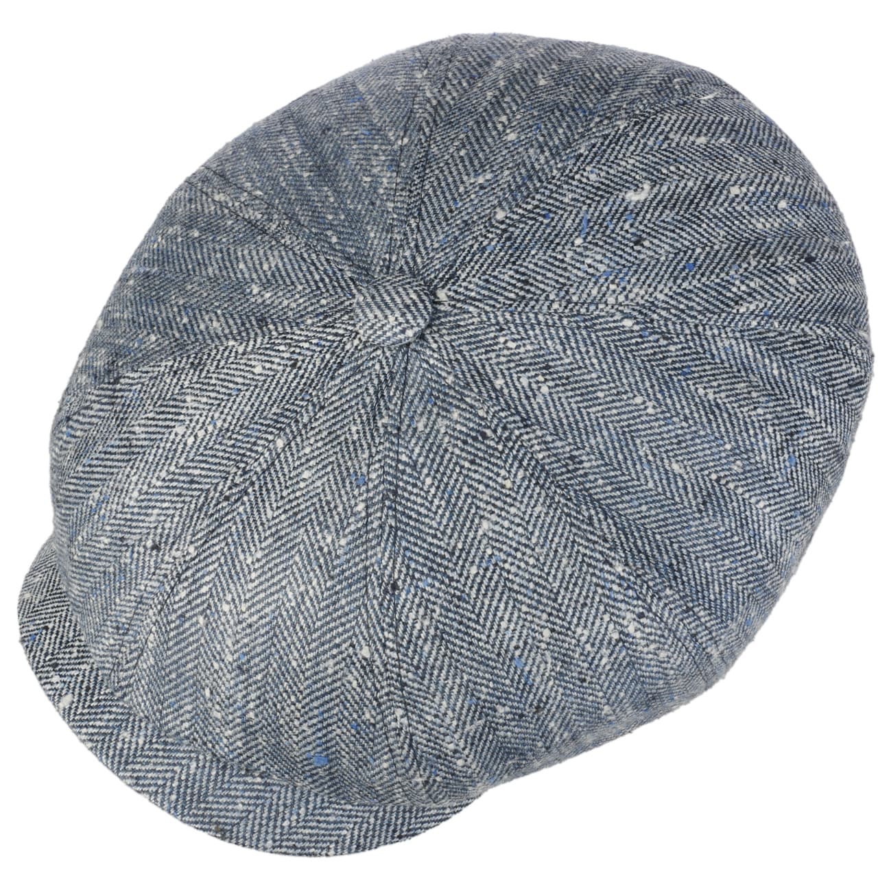 Coppola Hatteras tweed herringbone seta e lino blu Stetson