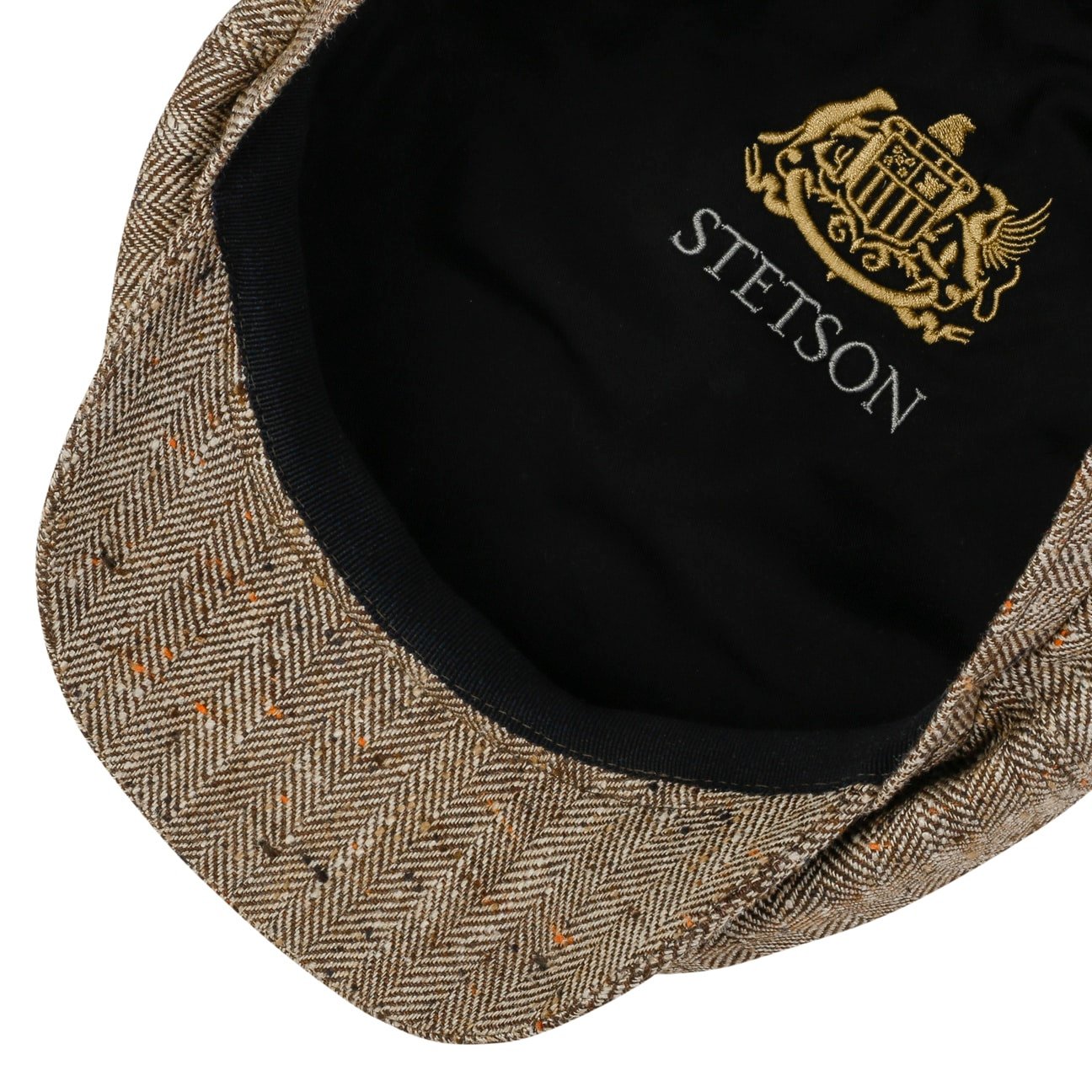 Coppola Hatteras tweed herringbone seta e lino marrone Stetson