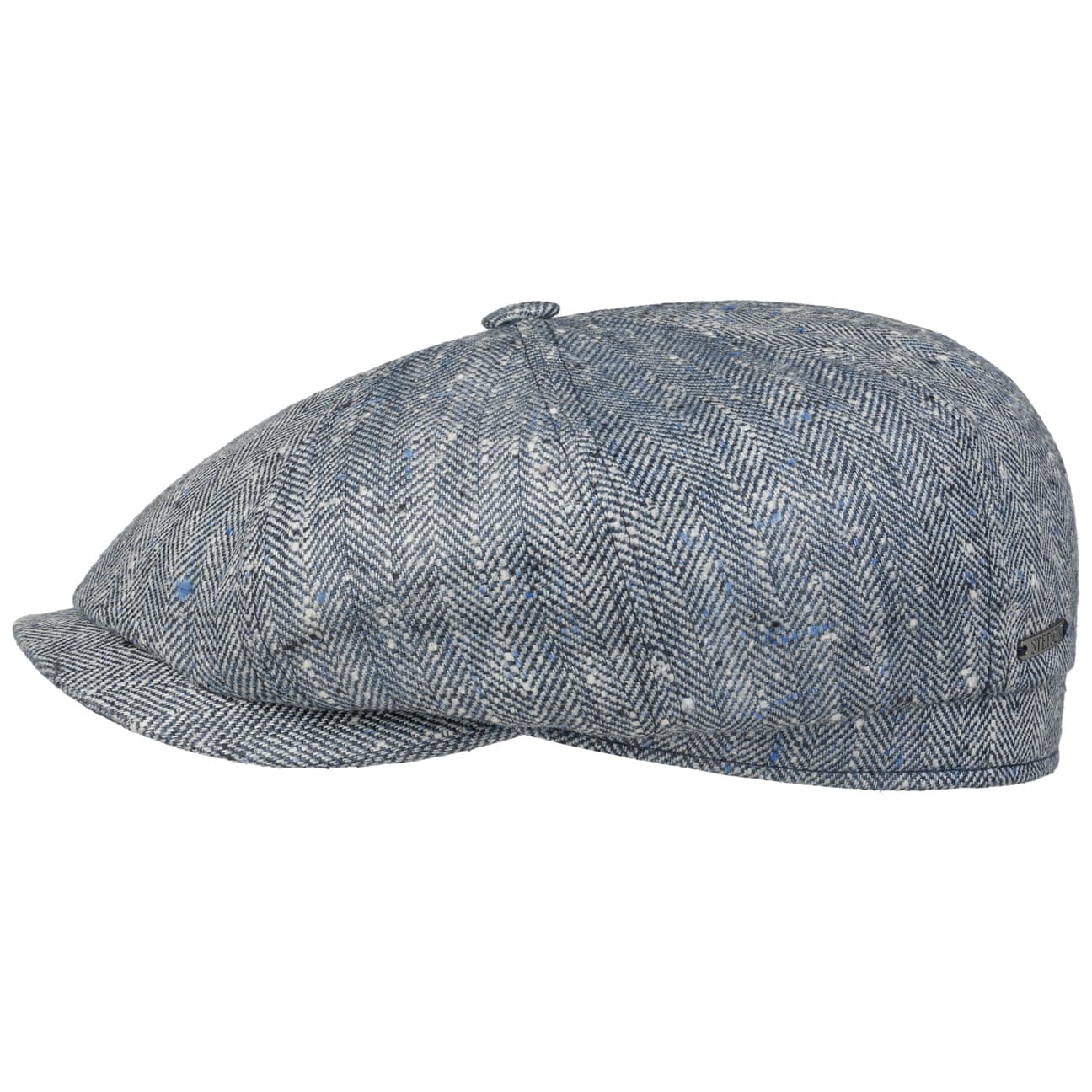 Coppola Hatteras tweed herringbone seta e lino blu Stetson