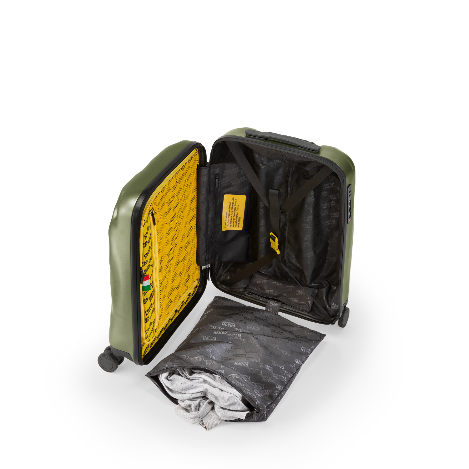 Icon trolley cabin verde oliva Crash Baggage
