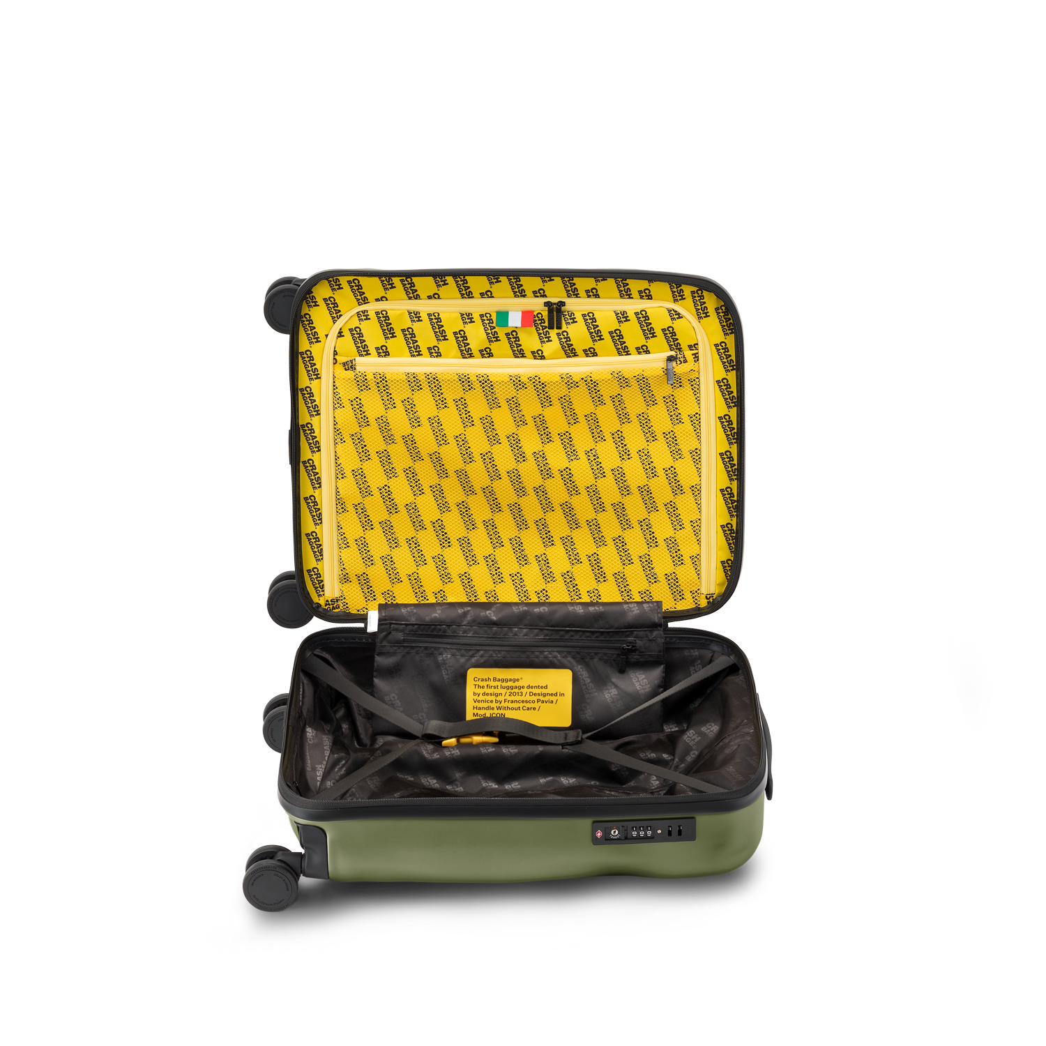 Icon trolley cabin verde oliva Crash Baggage