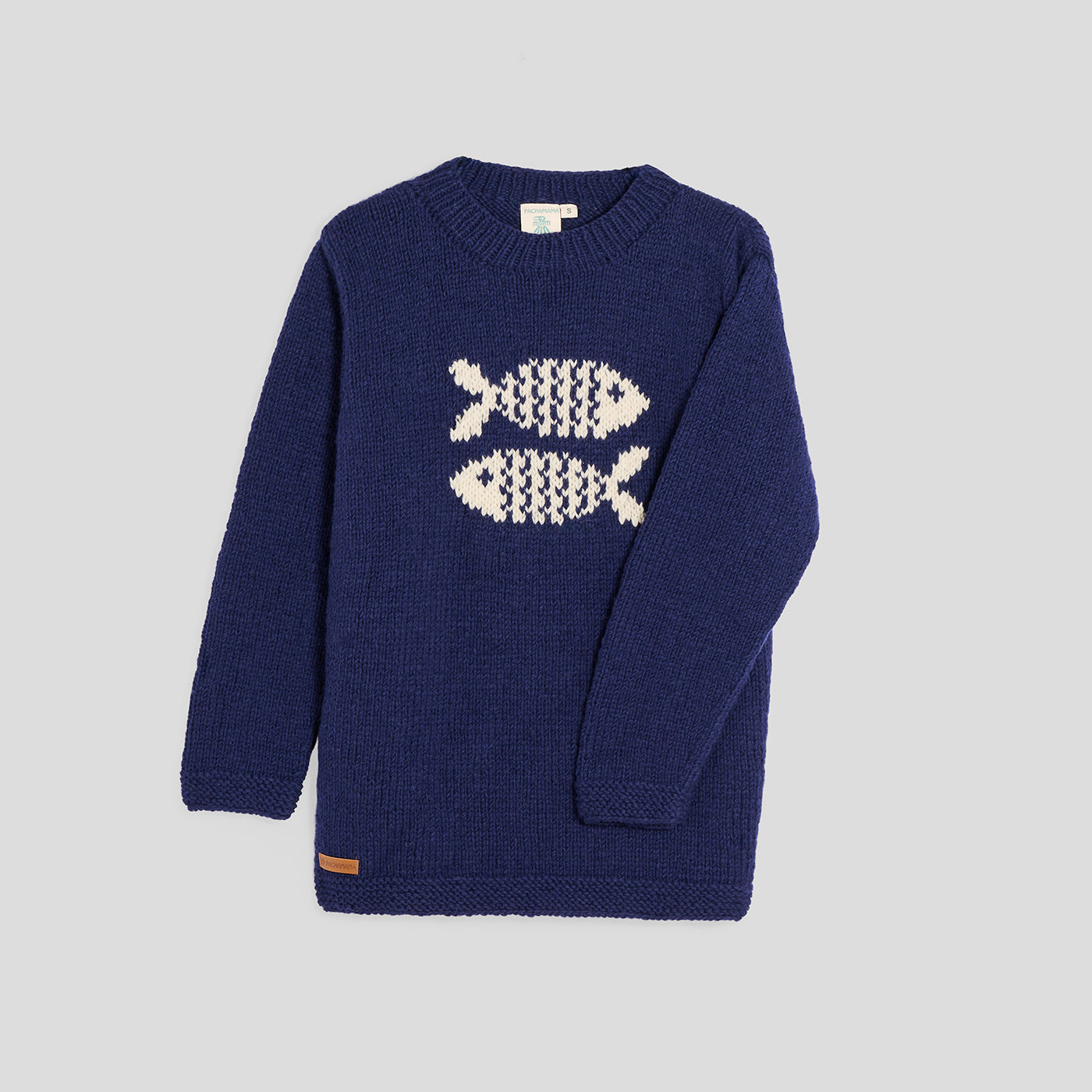 Maglione Padstow lana blu Pachamama