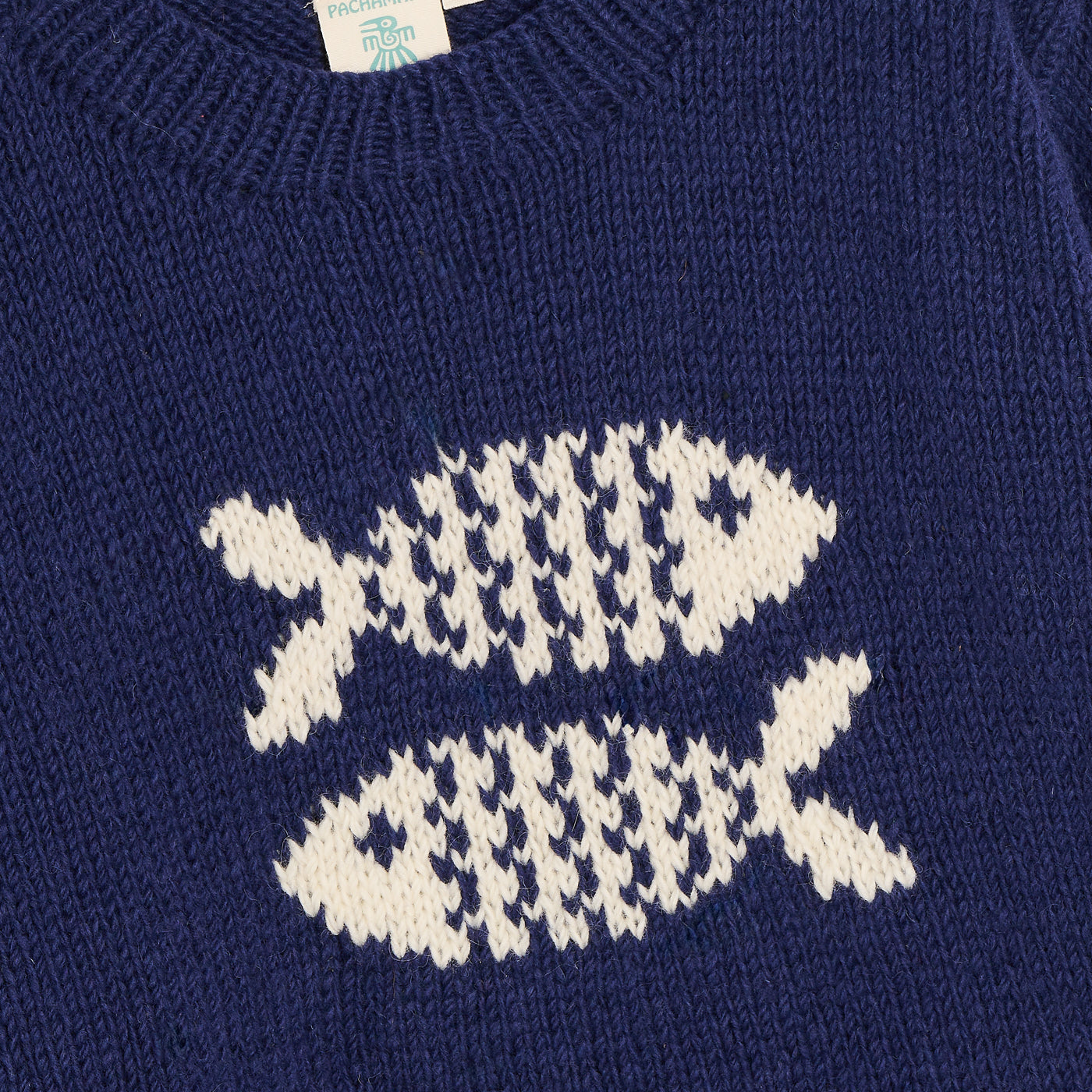 Maglione Padstow lana blu Pachamama