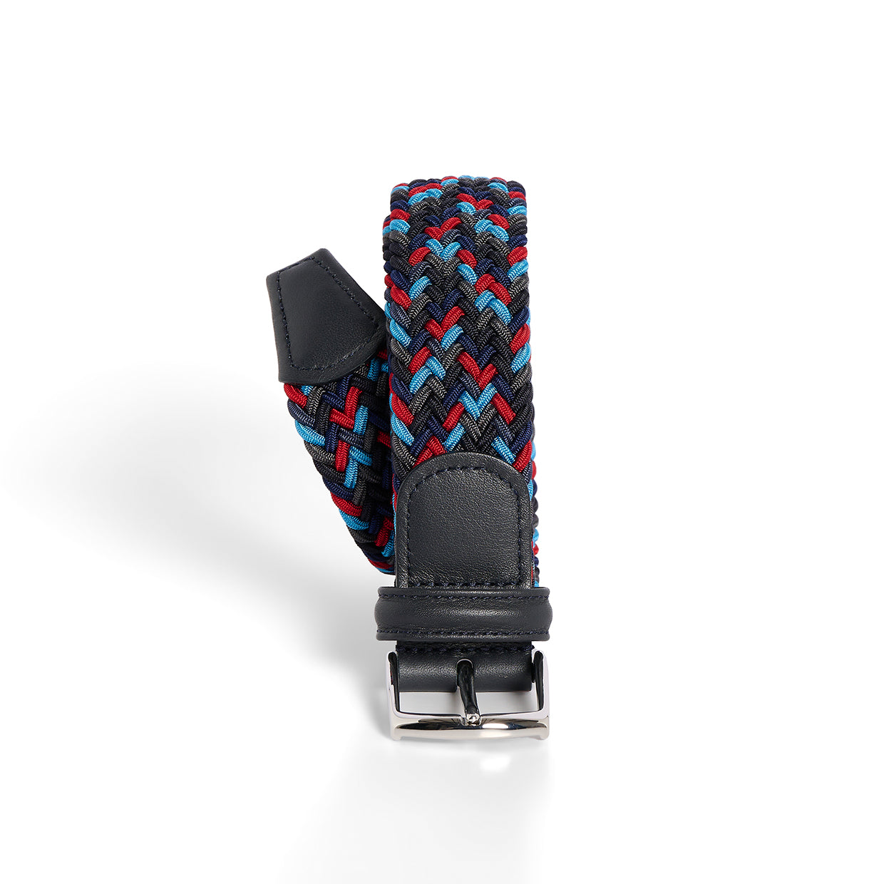Cintura elasticizzata multicolor blu rossa turchese grigia rifinita blu Monsieur