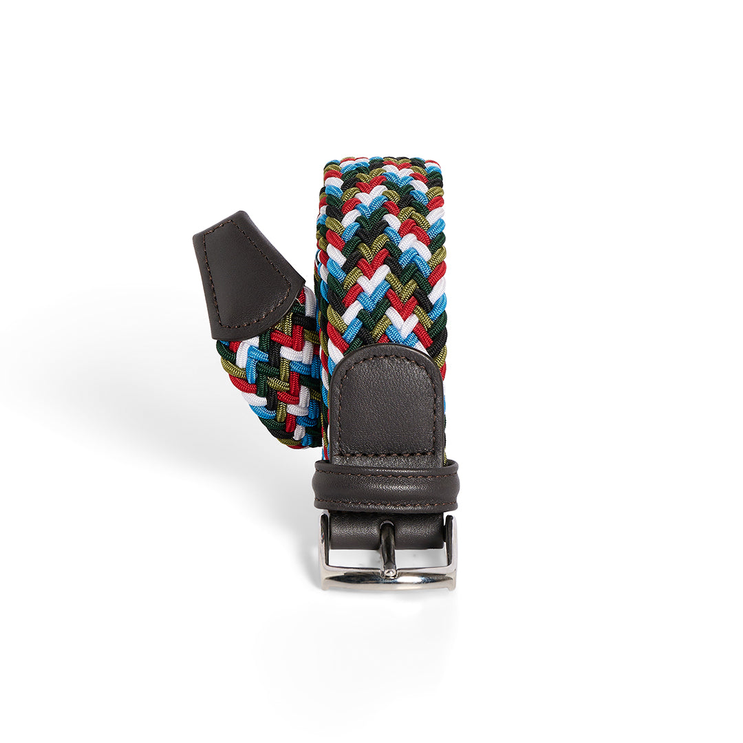Cintura elasticizzata multicolor verde bianca rossa turchese blu rifinita moro Monsieur