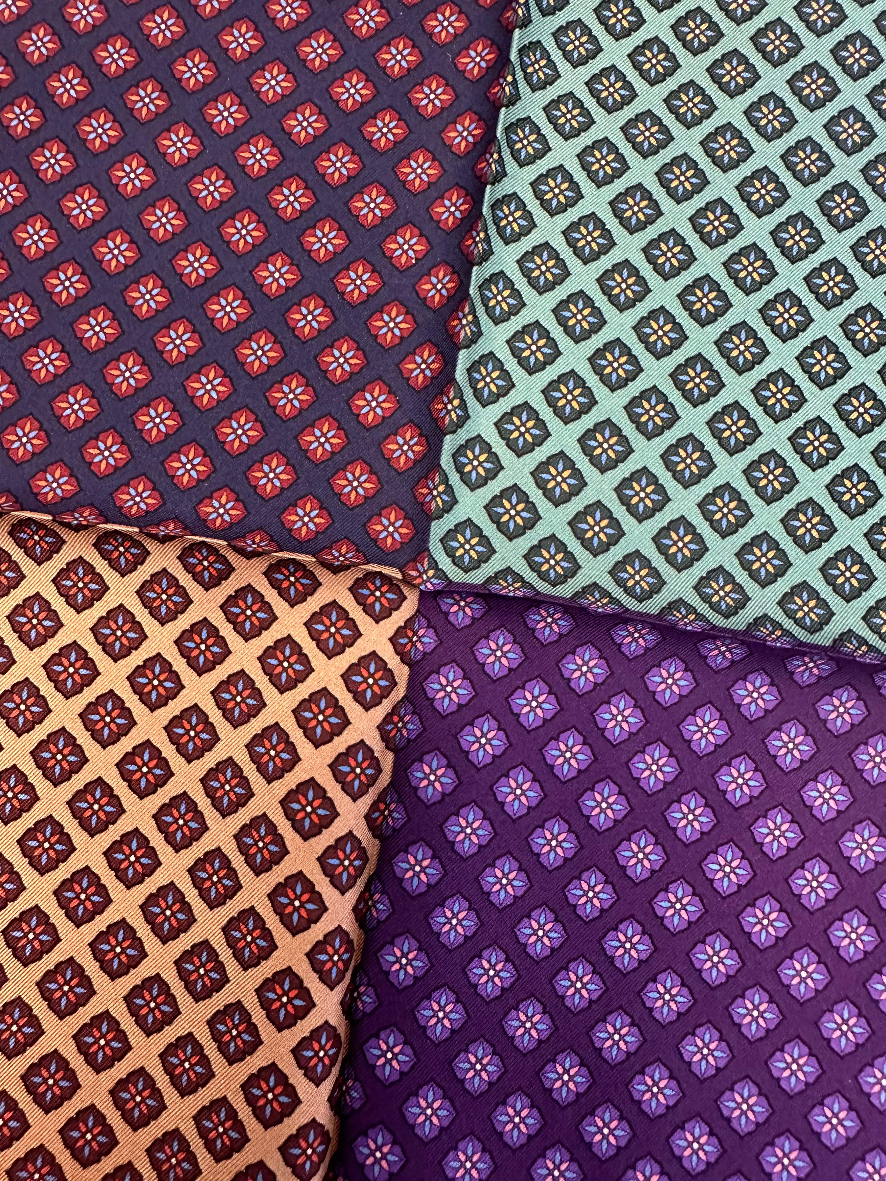 Pocket square quattro fantasie geometriche Fefè