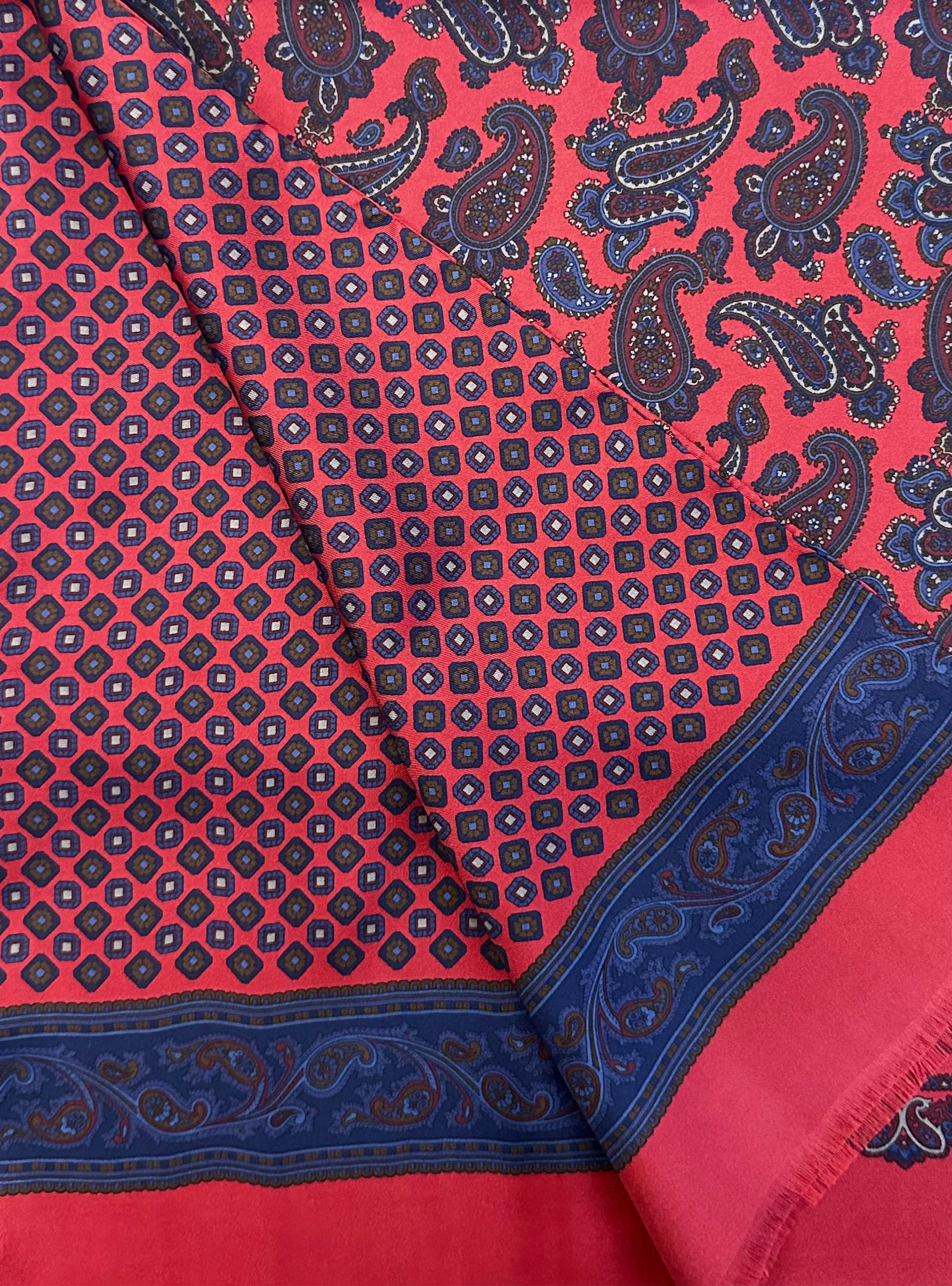 Sciarpa seta tubolare reversibile rossa Monsieur