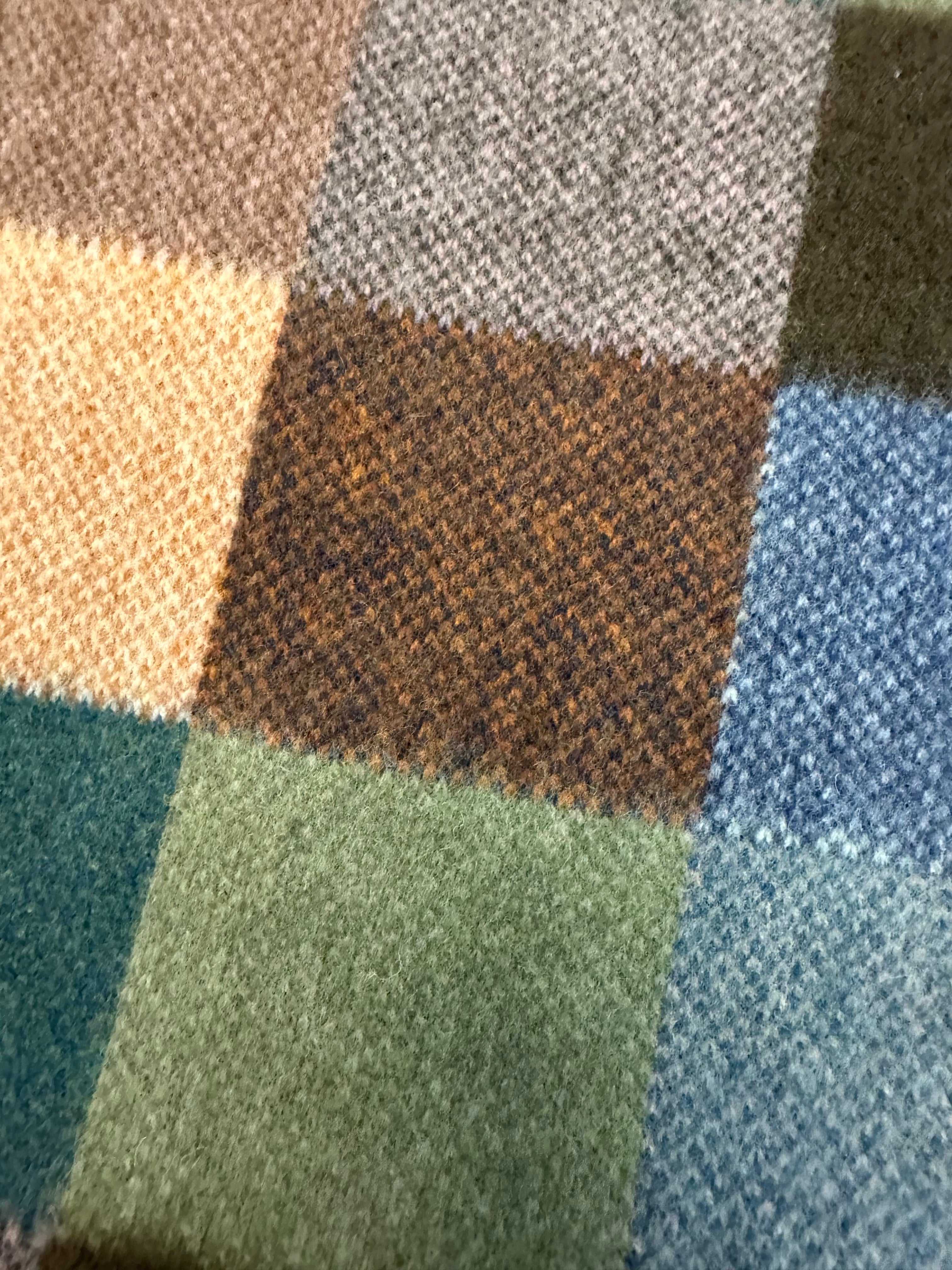 Sciarpa multicolor check lambswool verde Robert Mackie