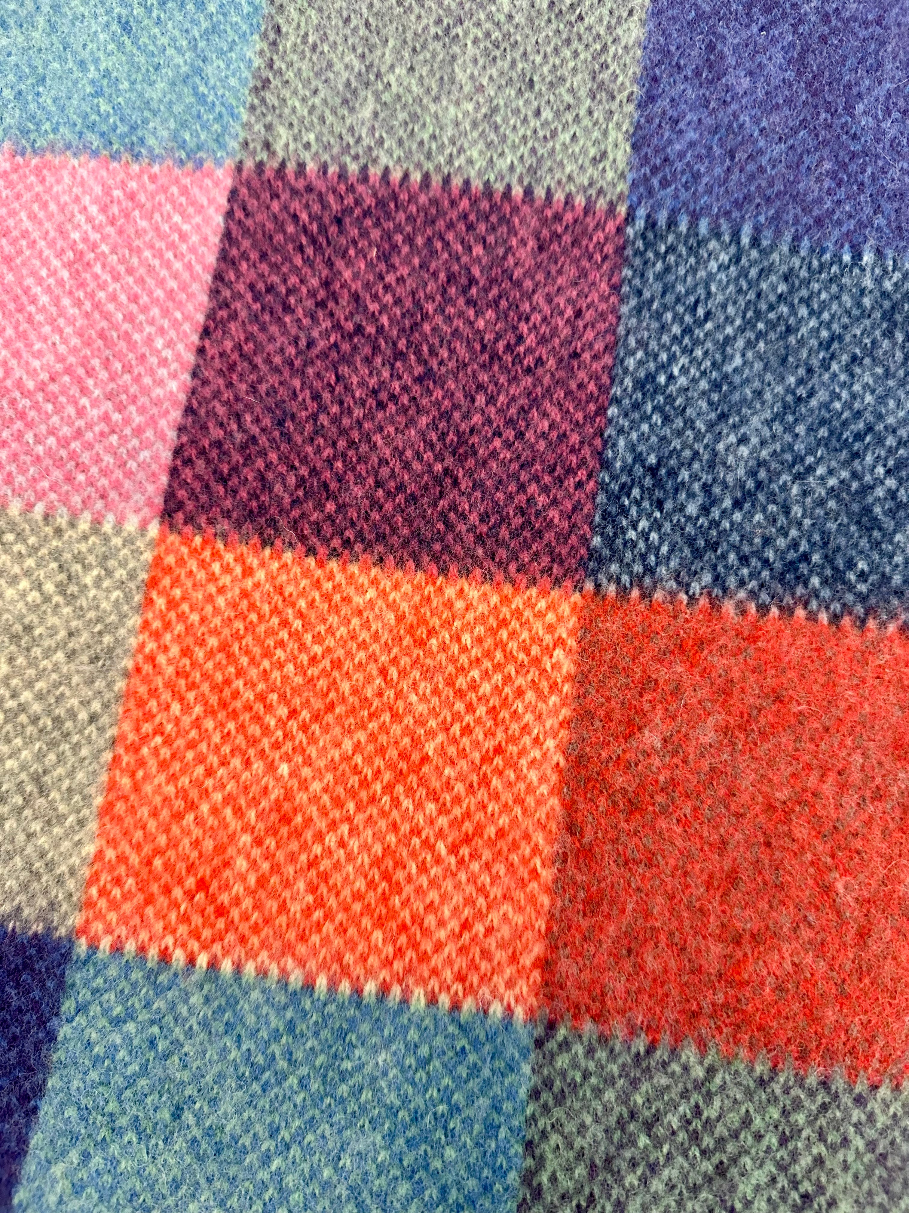 Sciarpa multicolor check lambswool pink Robert Mackie