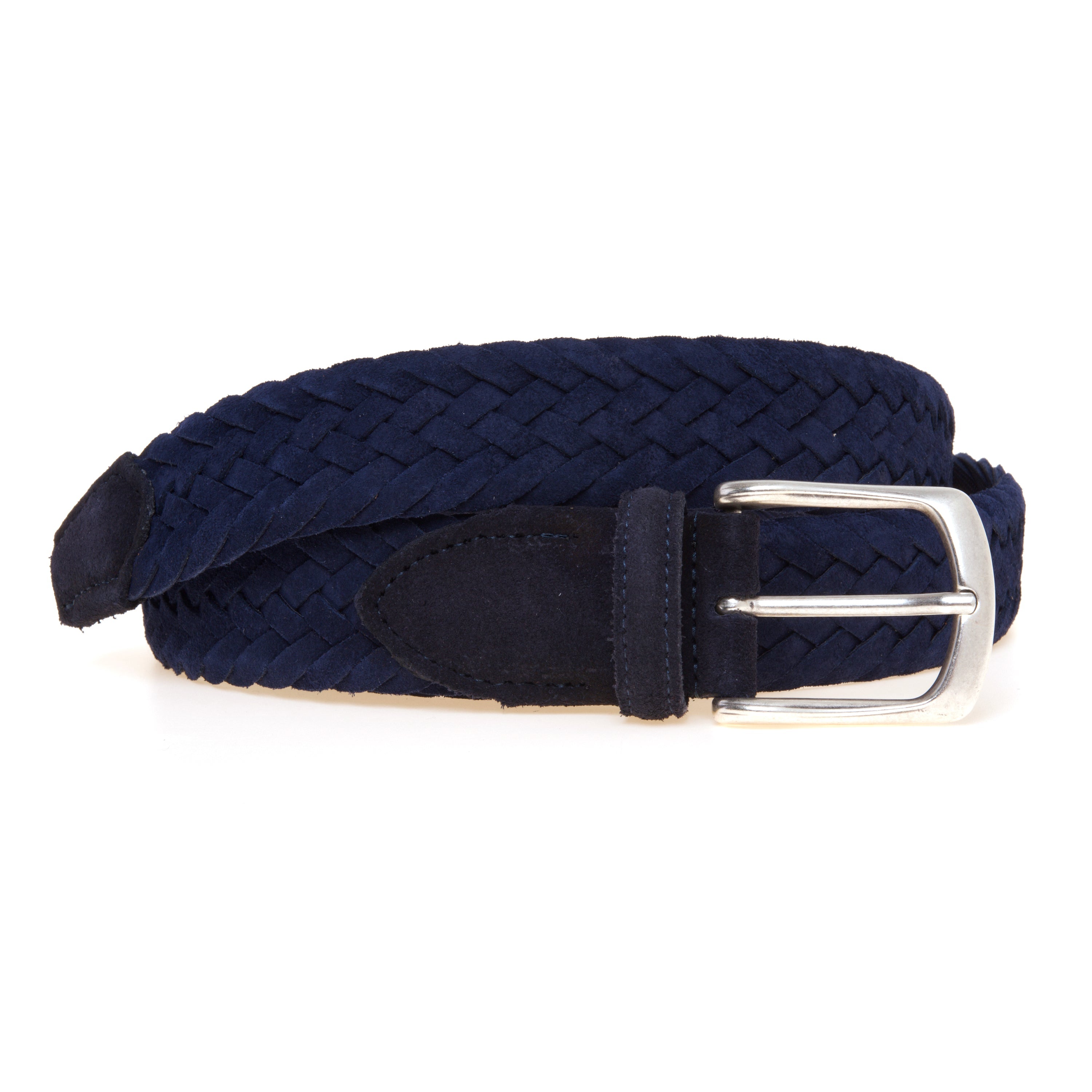Cintura intrecciata scamosciata blu Monsieur