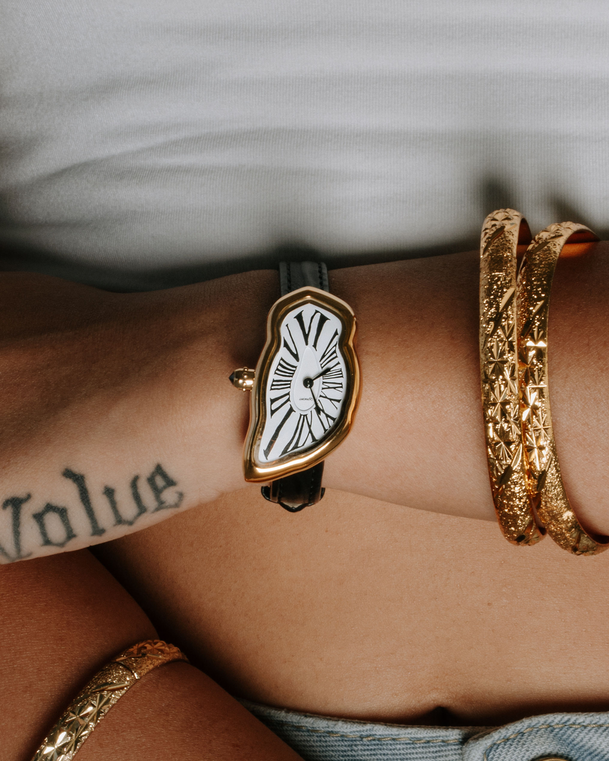 Orologio Melting Slim Gold Fem Band Brown LAPHONT