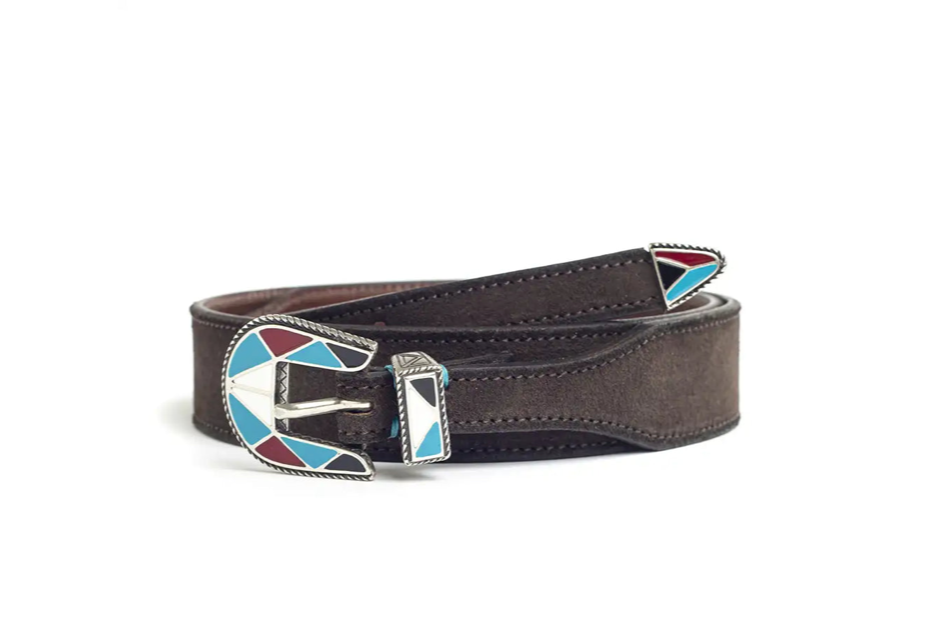 Cintura suede moro western smaltata Monsieur