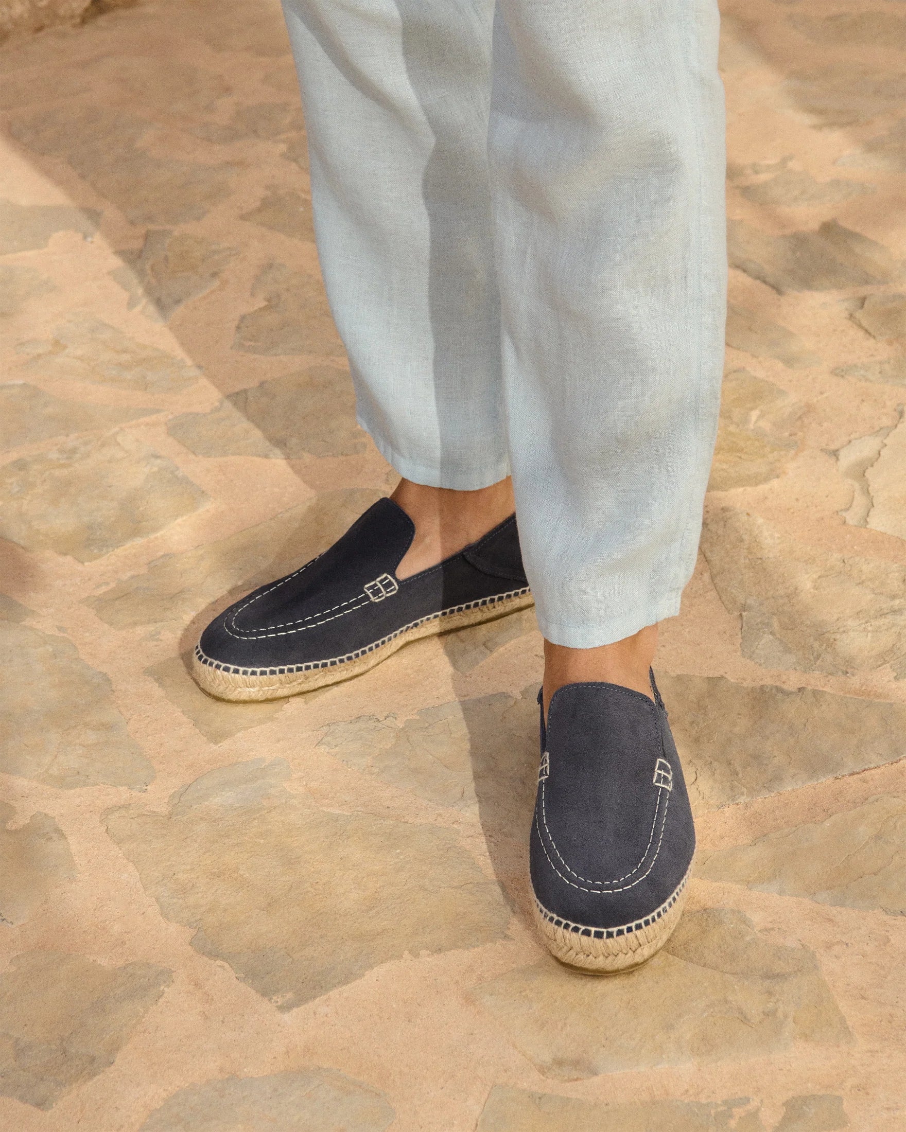 Mocassino suede Traveler loafers espadrilles patriot blue Manebì