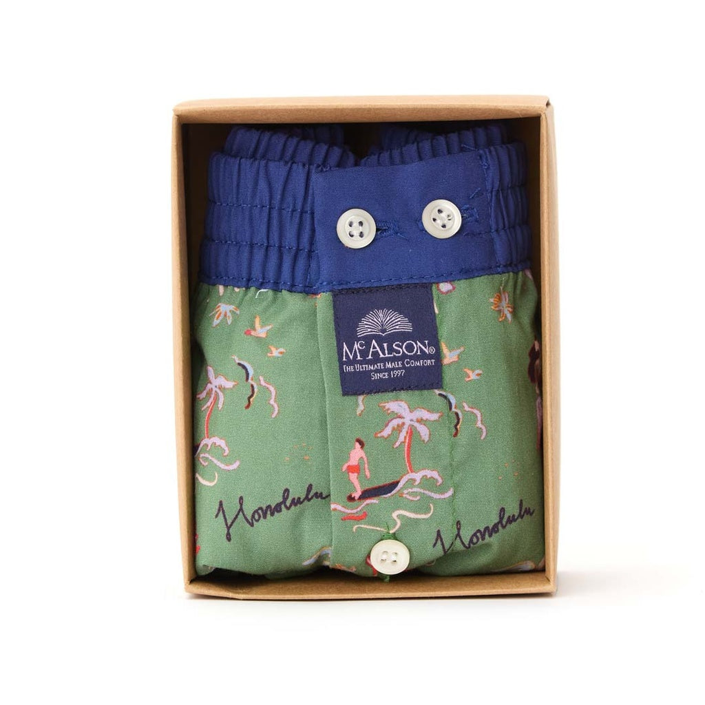 Boxer fantasia tropicale verde McAlson