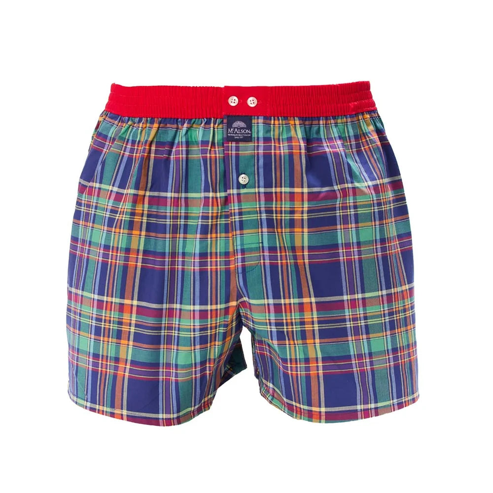 Boxer madras blu verde rosso McAlson