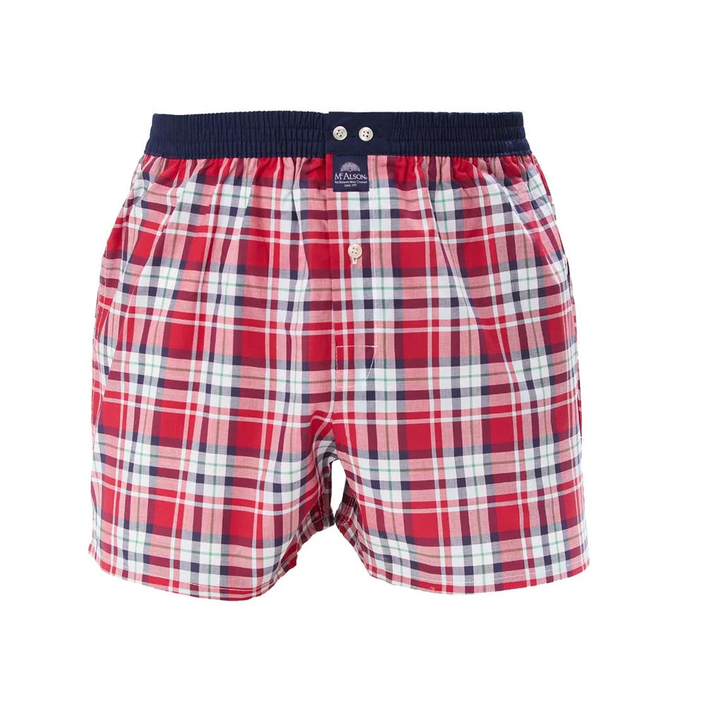 Boxer madras rosso navy McAlson